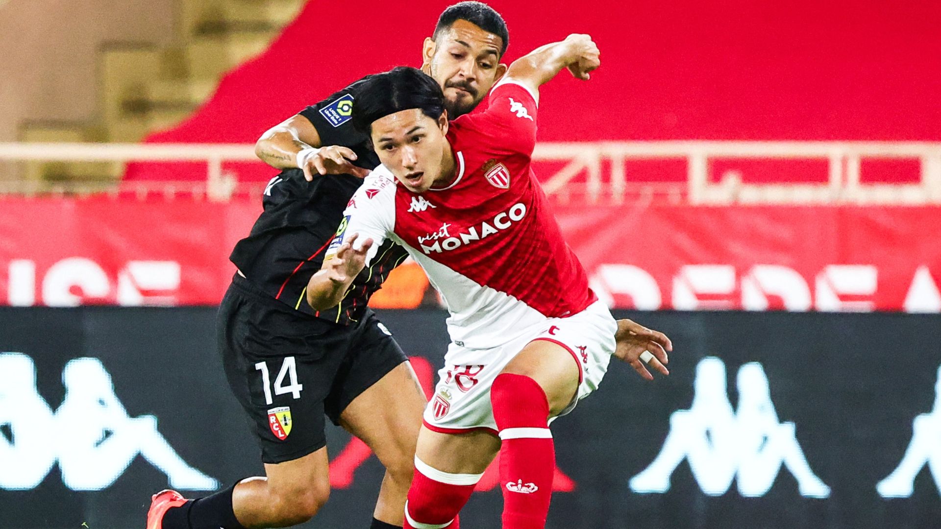 Facundo Medina Takumi Minamino Monaco Lens Ligue 1 02092023