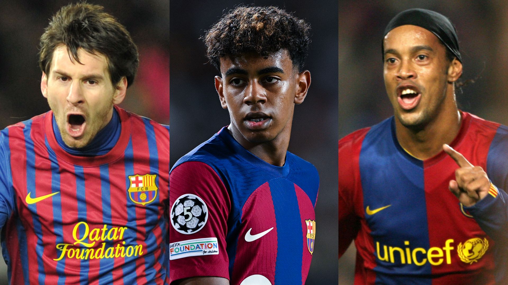 Lionel Messi Lamine Yamal Ronaldinho