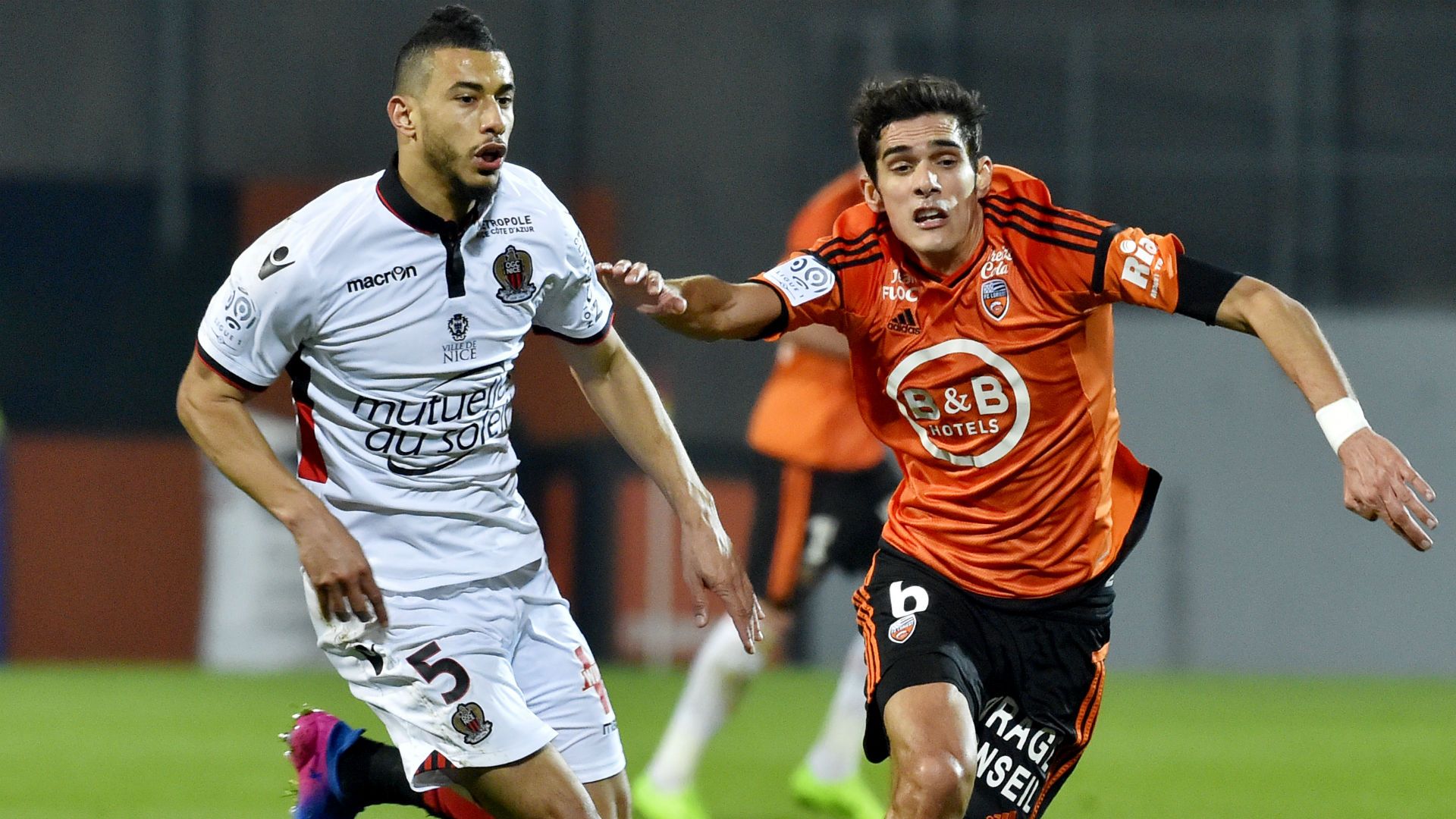 Younes Belhanda Francois Bellugou Lorient Nice Ligue 1 18022017