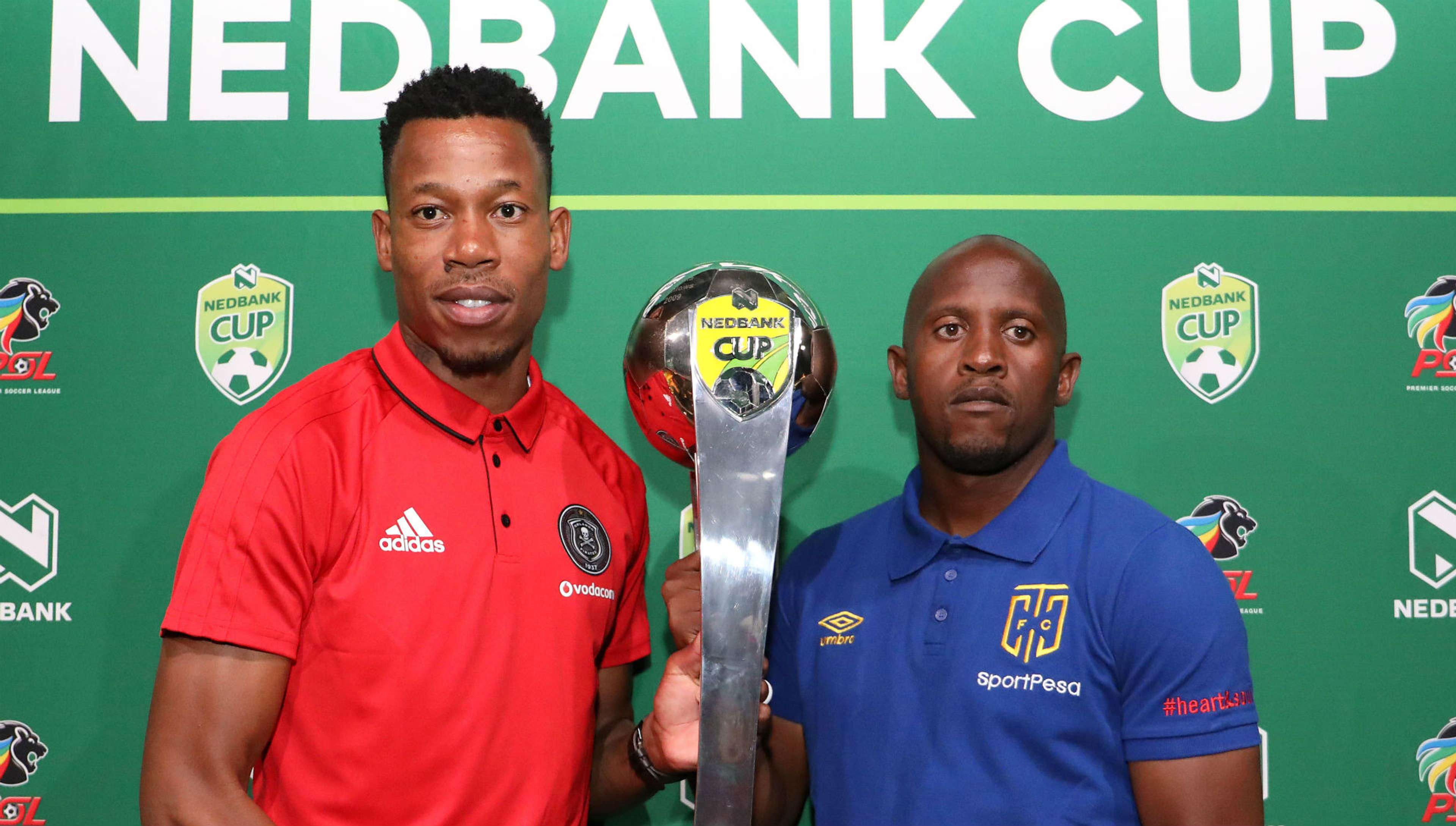 Happy Jele of Orlando Pirates with Vincent Kobola of Cape Town City