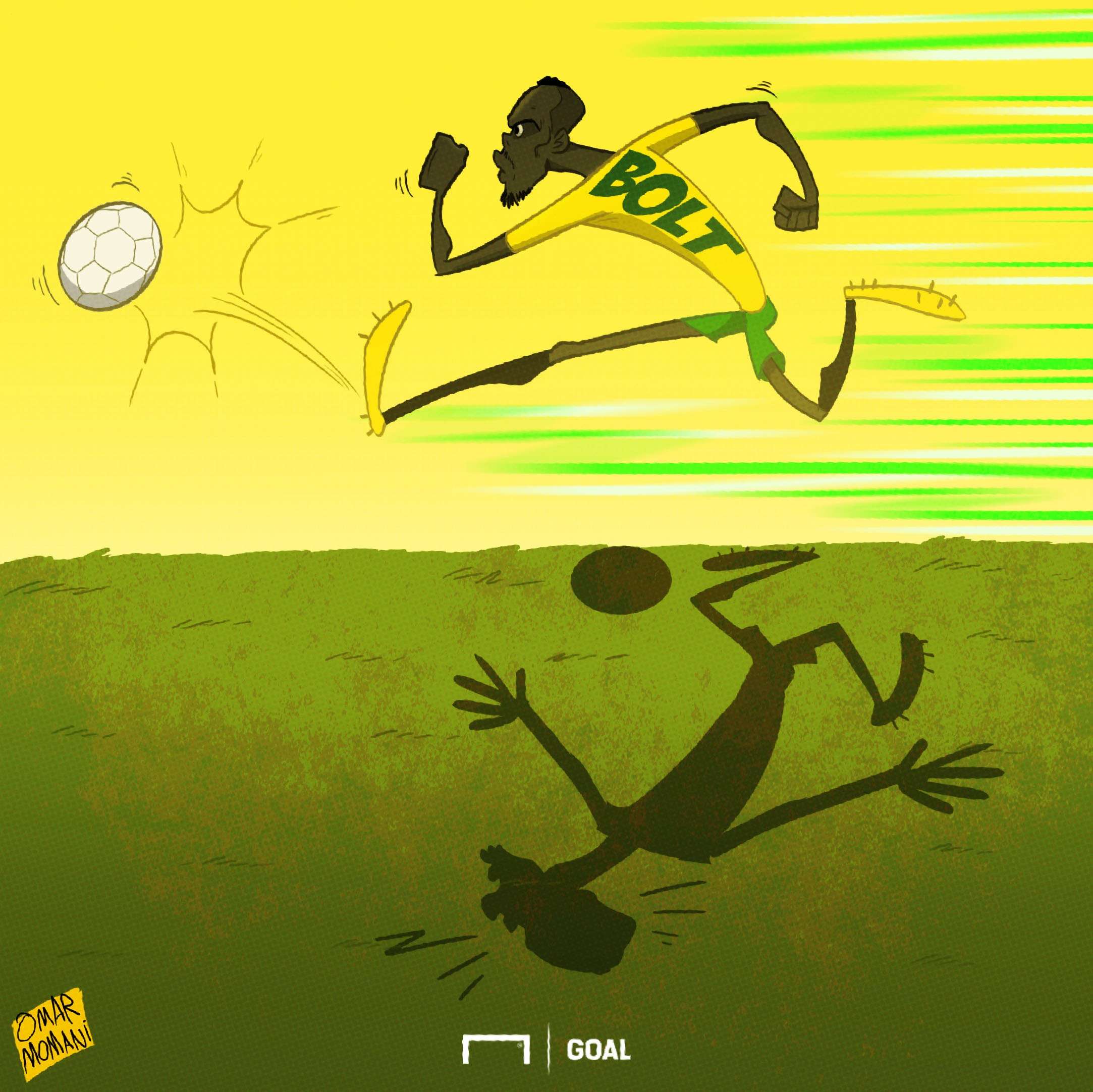 Cartoon: Usain Bolt's goal