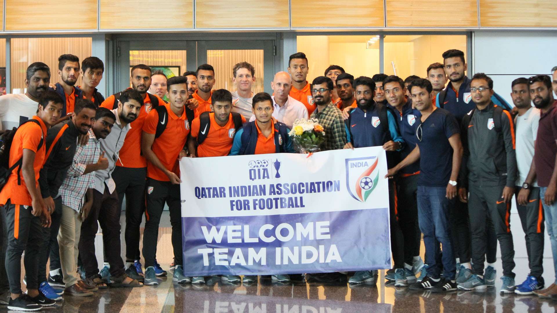 Indian U23 contingent's welcome in Qatar