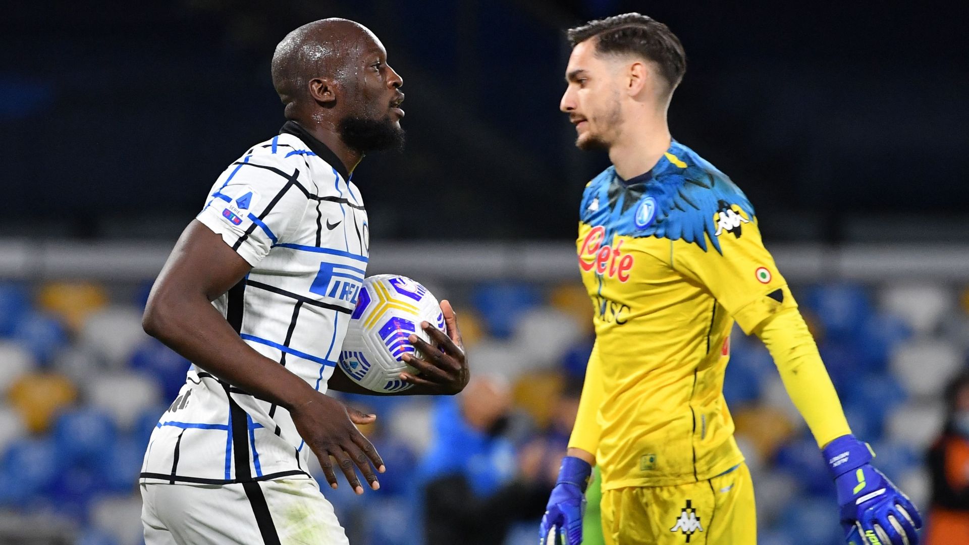 Romelu Lukaku Alex Meret Napoli-Inter