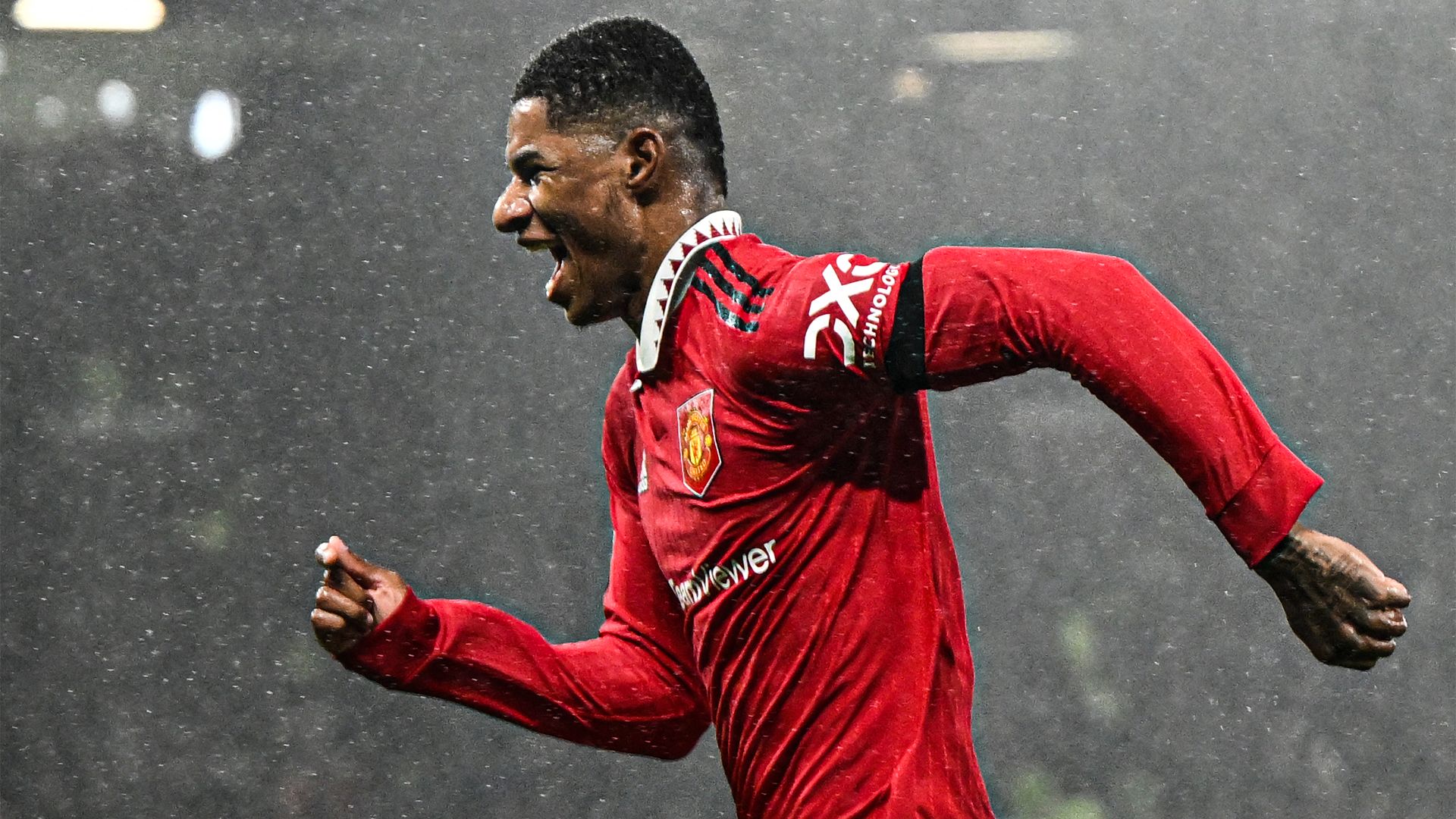 Marcus Rashford celebrate Manchester United Forest 2022-23
