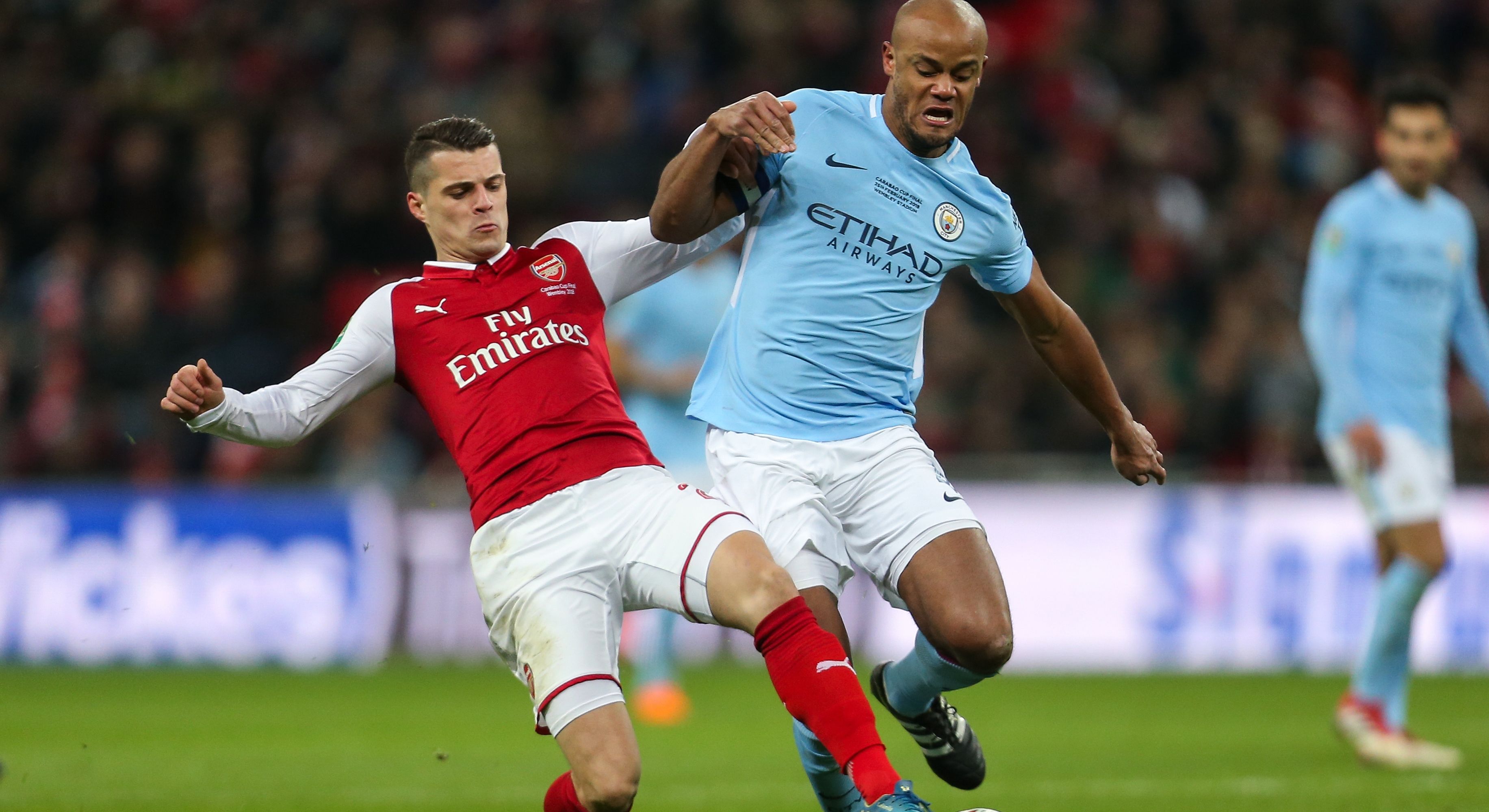 Granit Xhaka Vincent Kompany Arsenal Manchester City