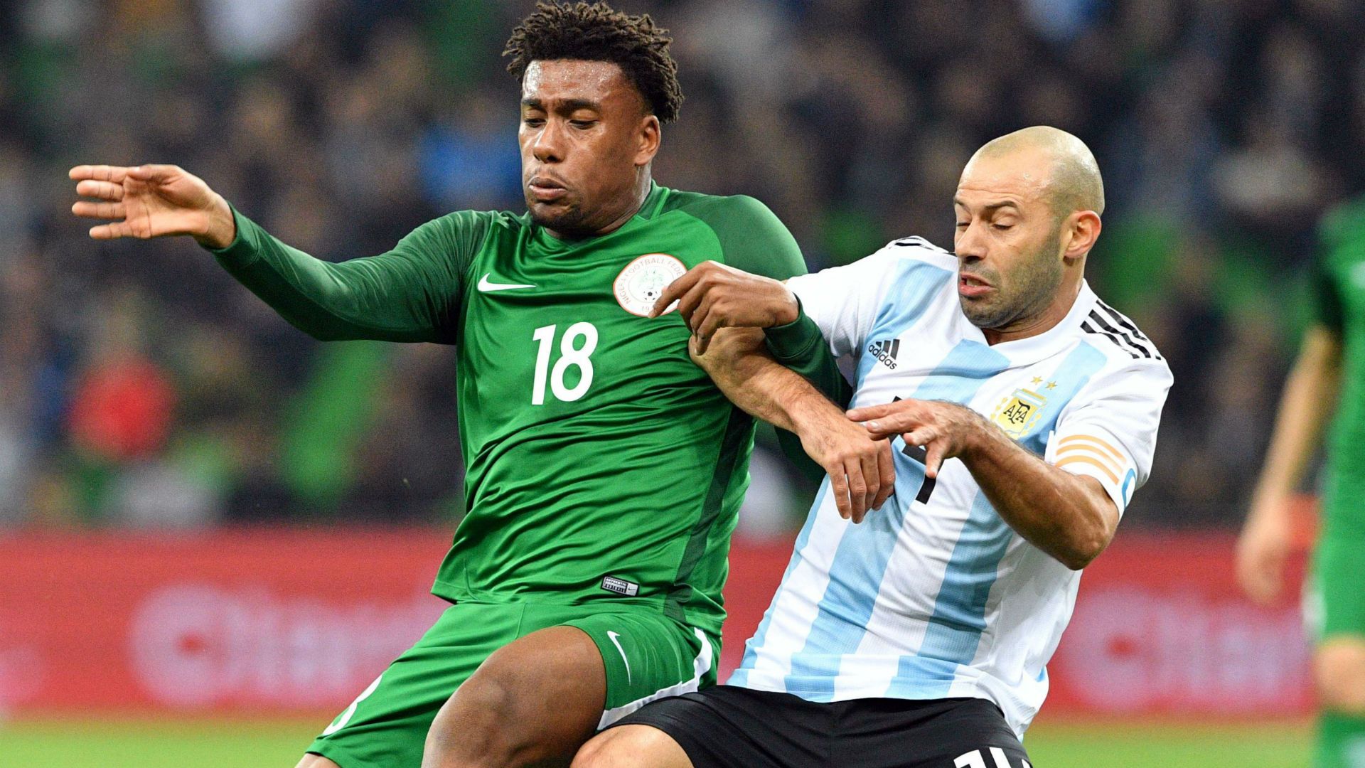 Iwobi Javier Mascherano Argentina Nigeria Friendly 14112017