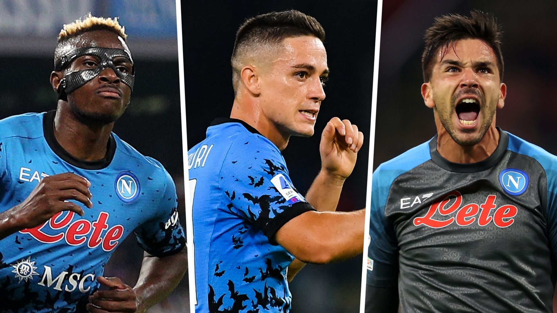 Victor Osimhen Giacomo Raspadori Giovanni Simeone Napoli