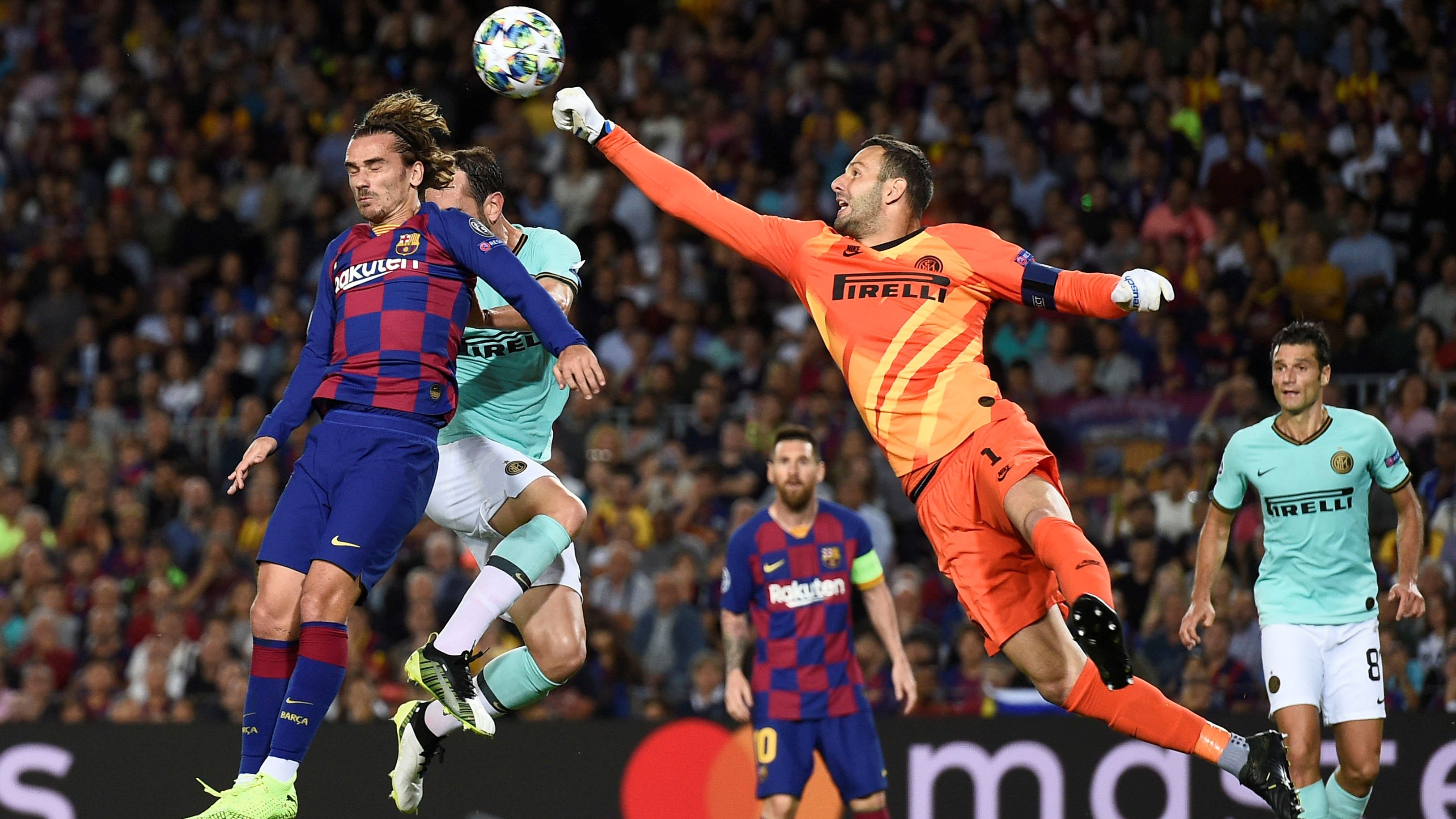 Antoine Griezmann Diego Godin Samir Handanovic Barcelona Inter UCL 02102019