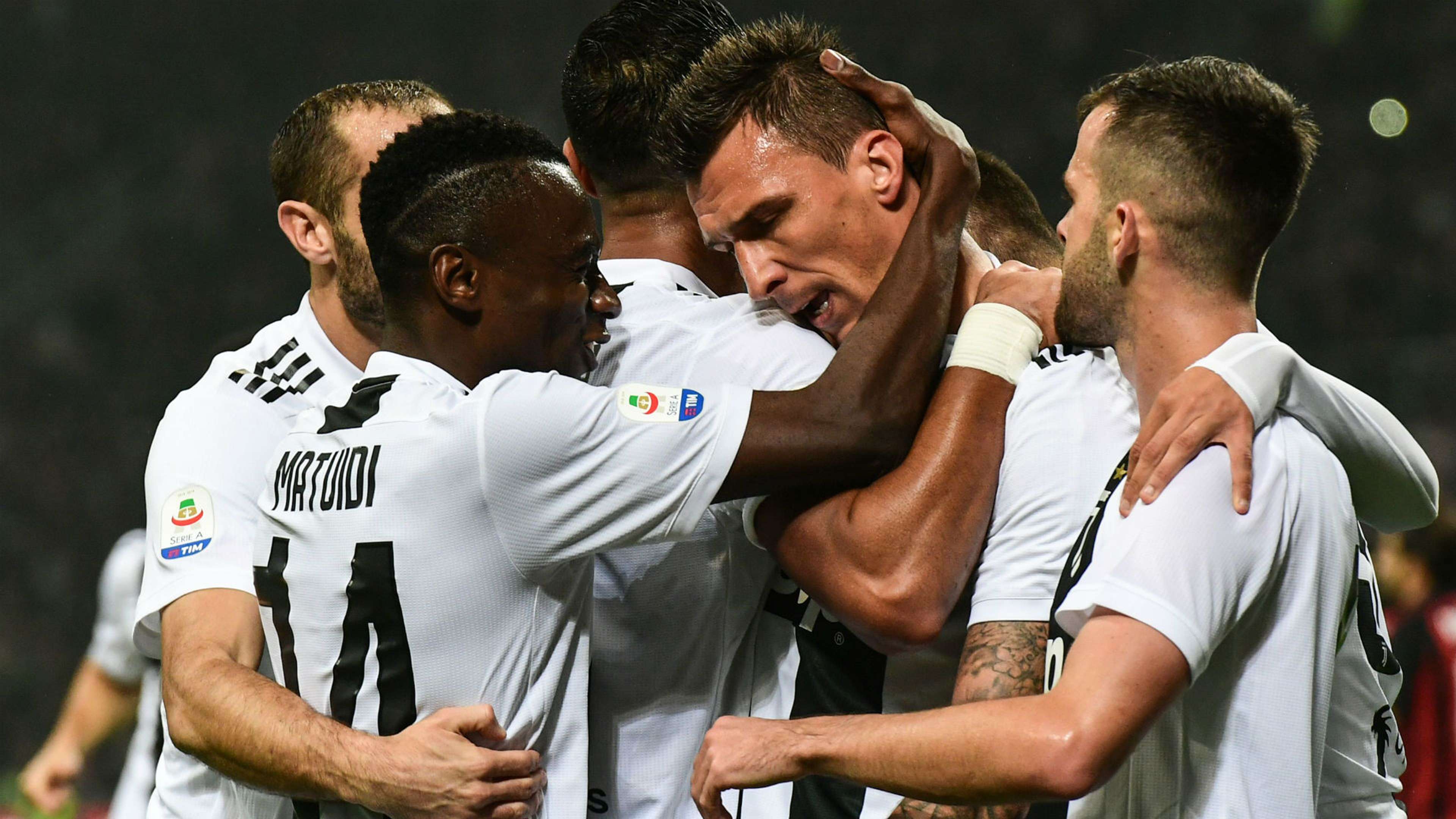 Juventus celebrating Milan Serie A
