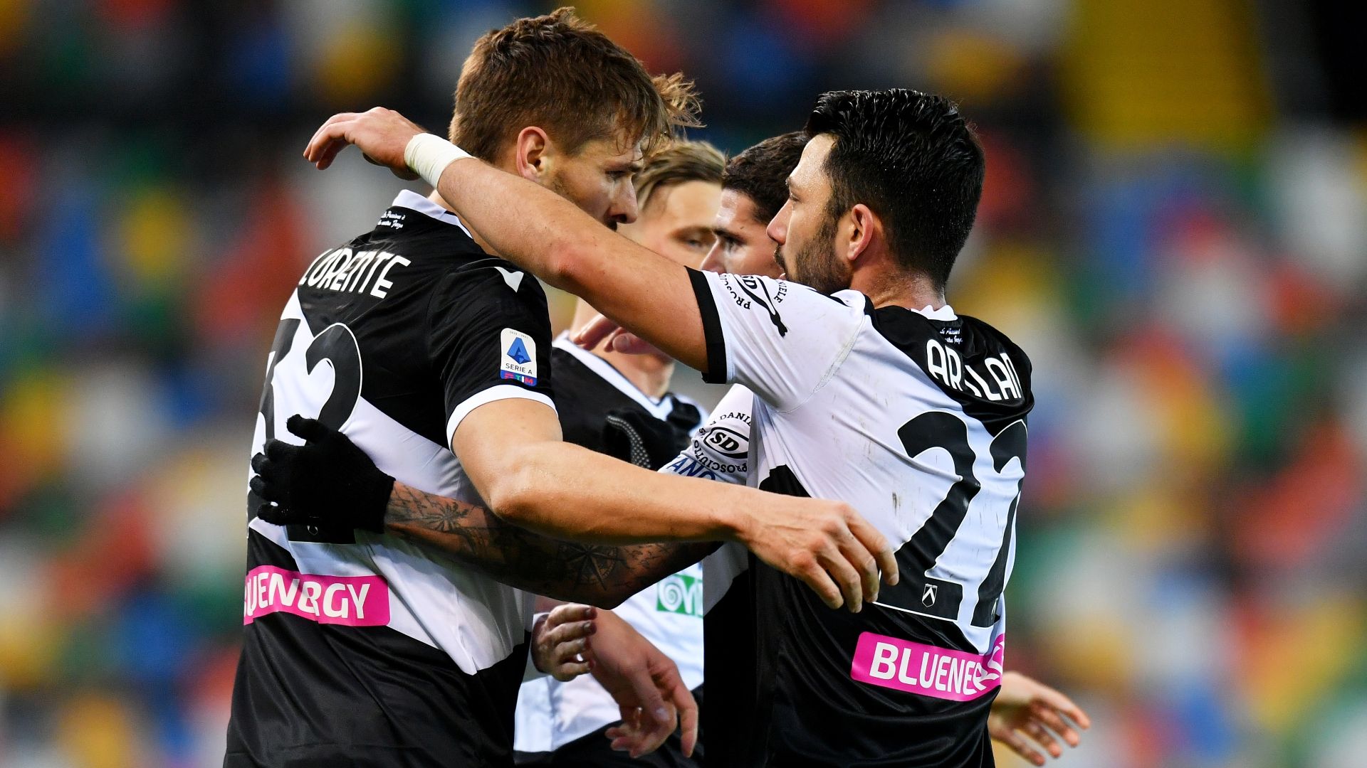 Llorente celebrating Udinese Sassuolo