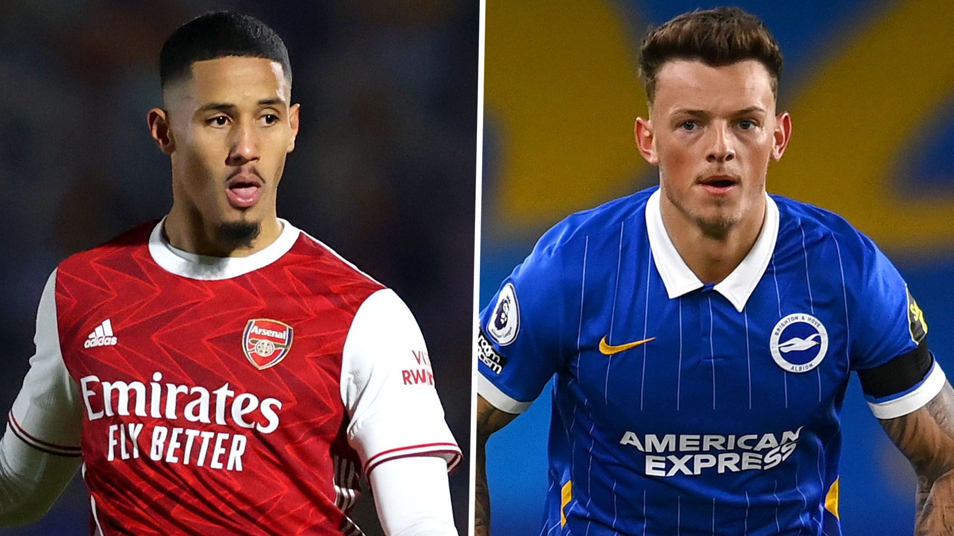 William Saliba Ben White Arsenal Brighton
