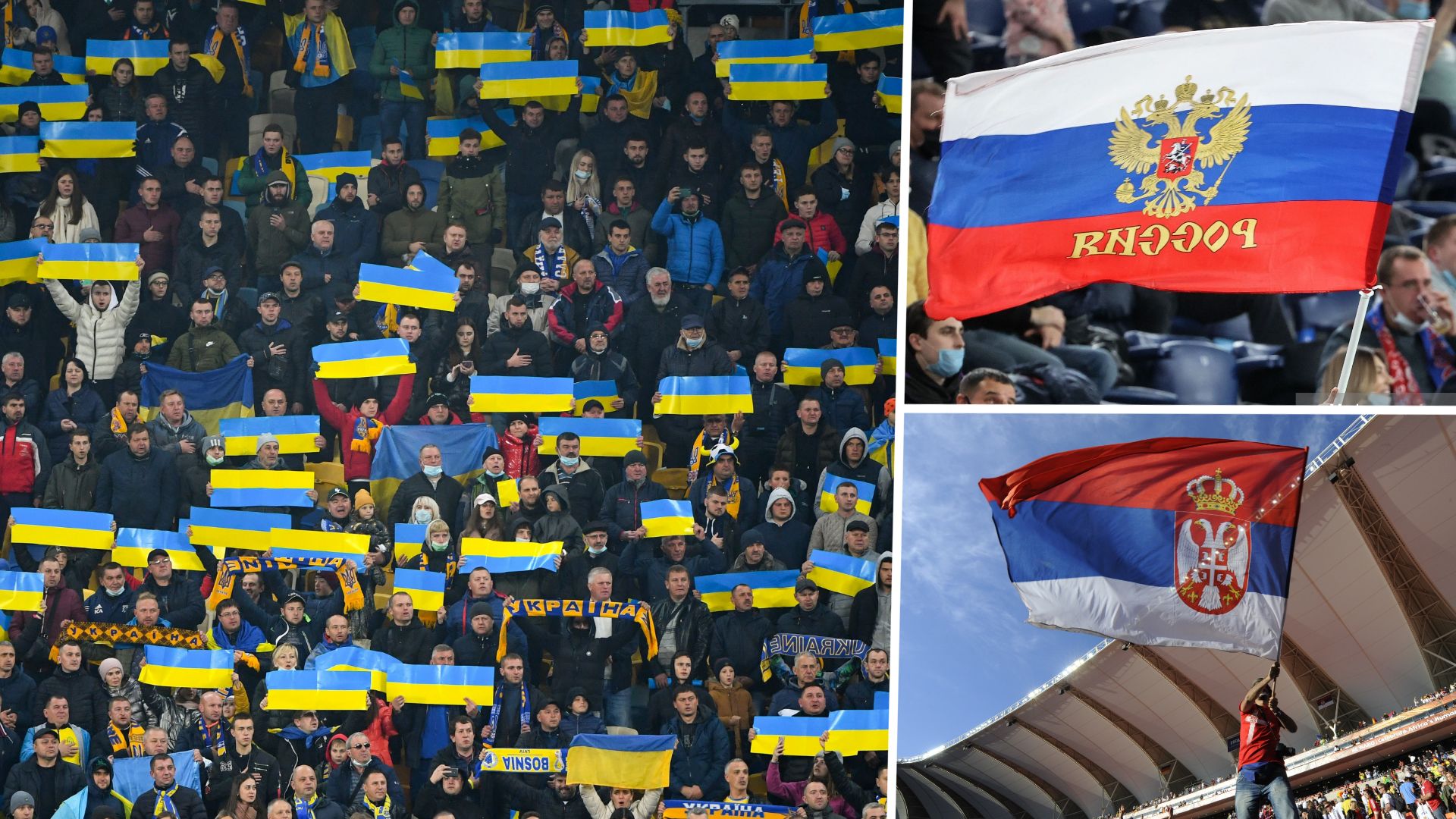 Ukraina vs Bosnia Fans flag mistake