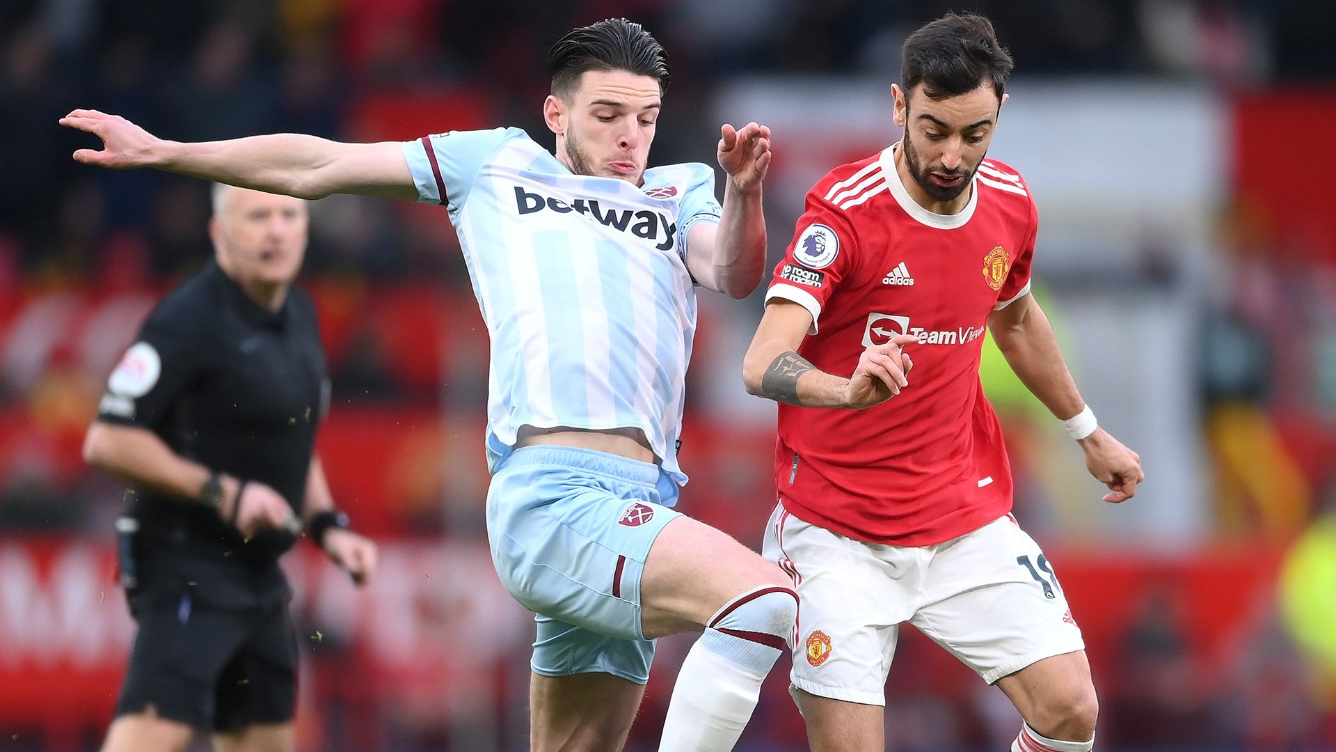 Declan Rice Bruno Fernandes West Ham Man Utd 2021-22