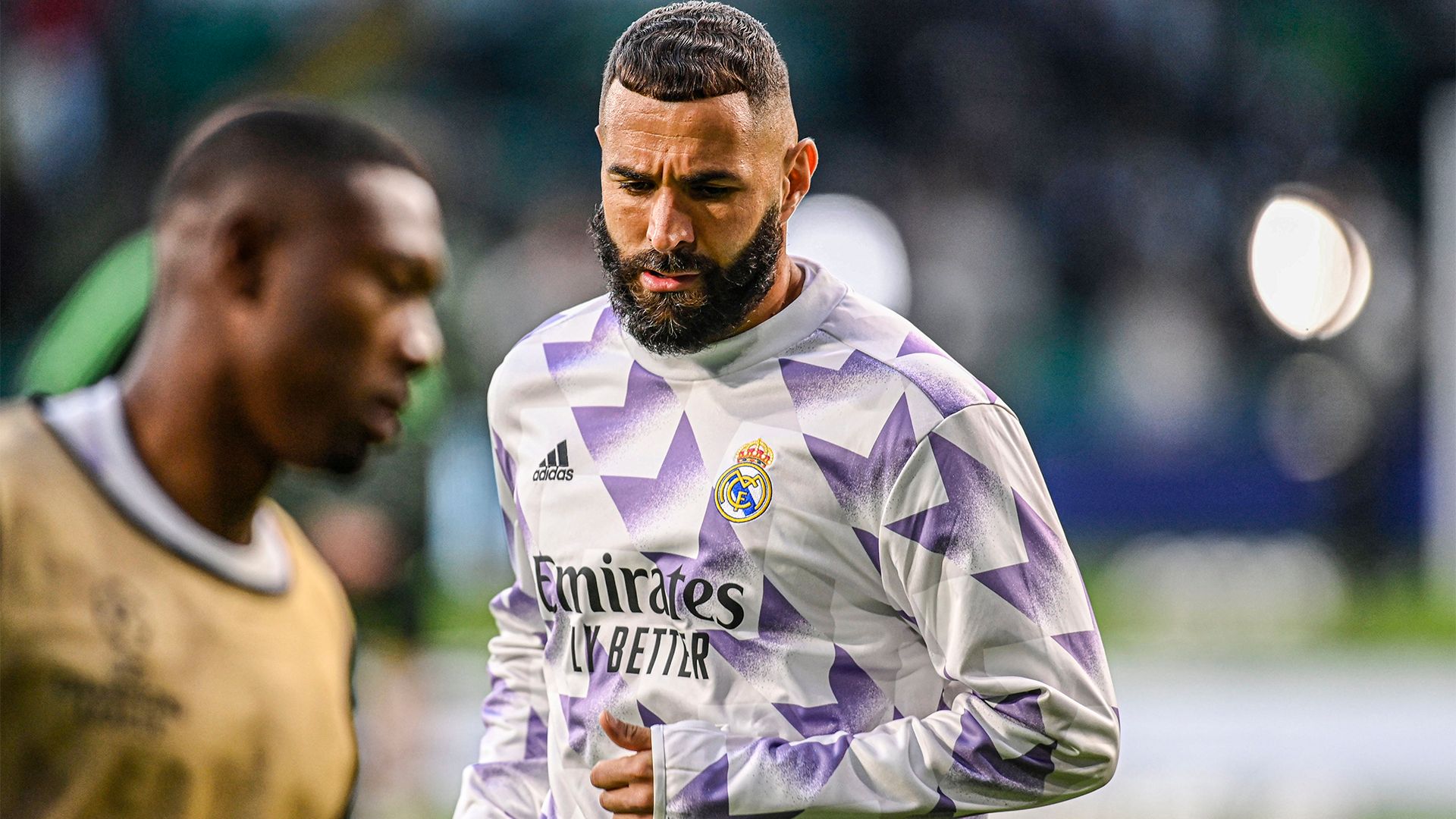 Karim Benzema pre-match Real Madrid Celtic 2022-23