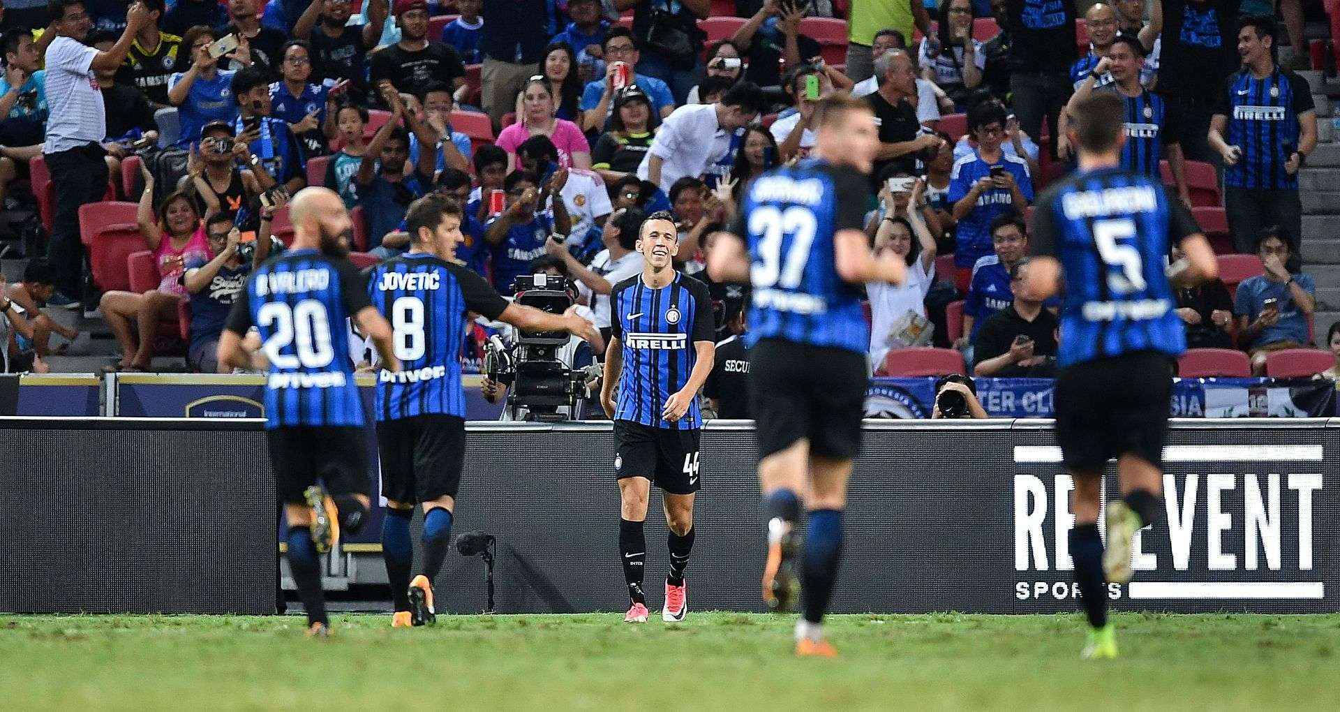 Inter players celebrating Chelsea Inter ICC