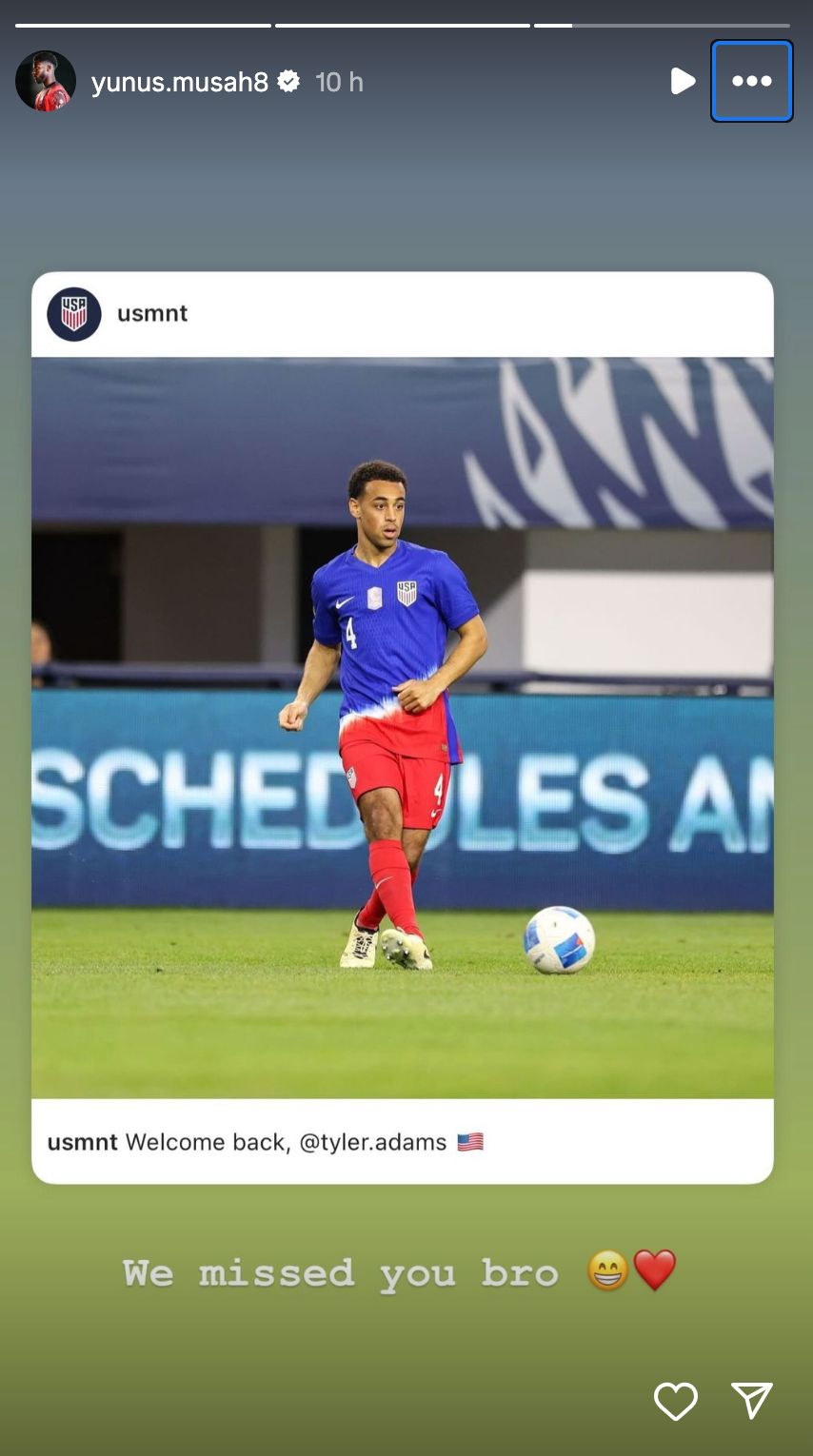 Yunus Musah Instagram Tyler Adams