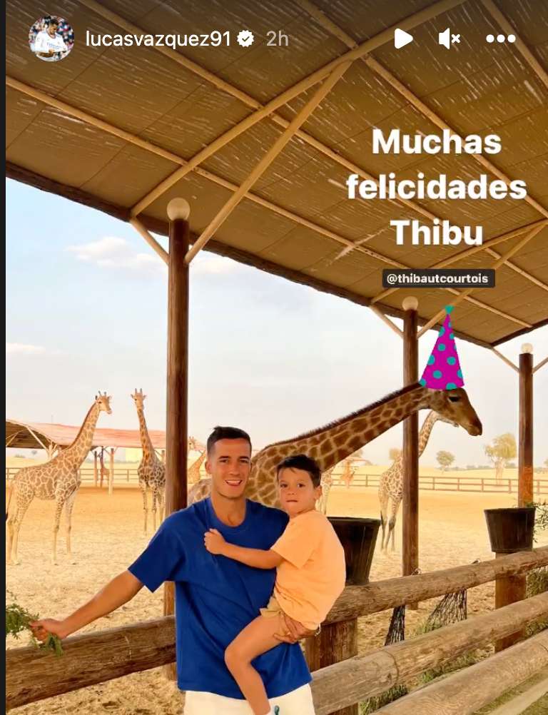 Lucas Vazquez giraffe Instagram Story