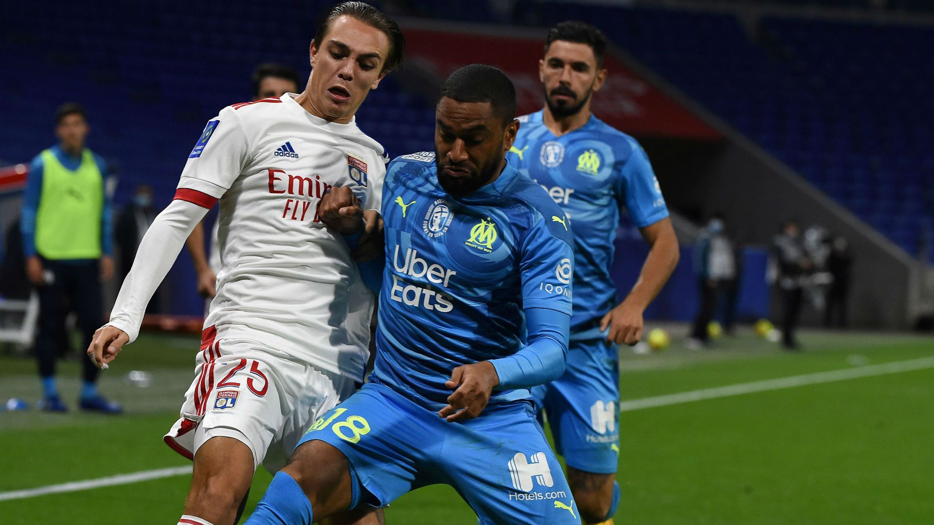 Maxence Caqueret Jordan Amavi Lyon Marseille Ligue 1 04102020