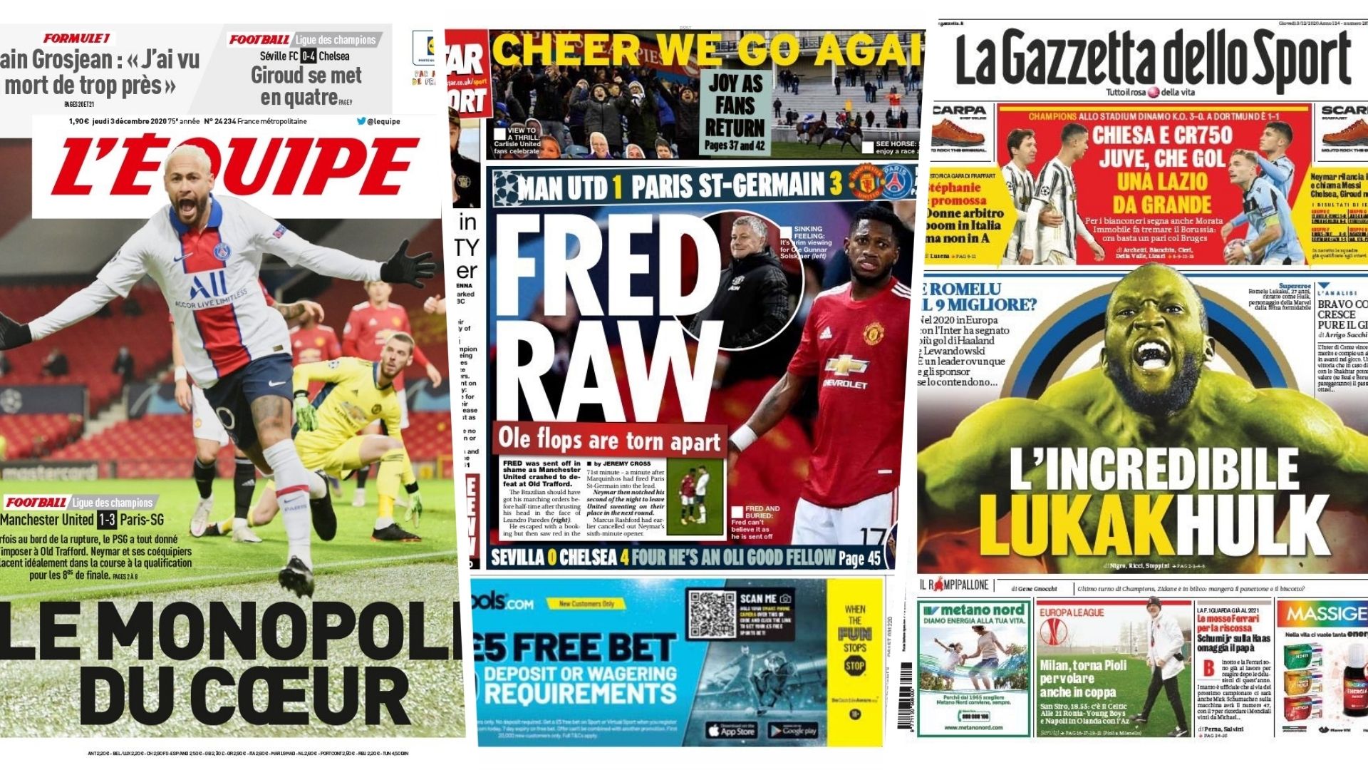 3 December newspapers