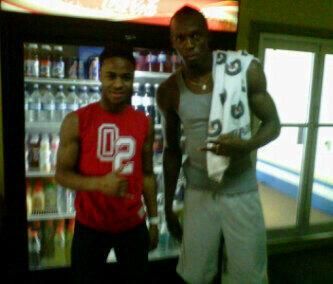 Sterling at Usain Bolt party