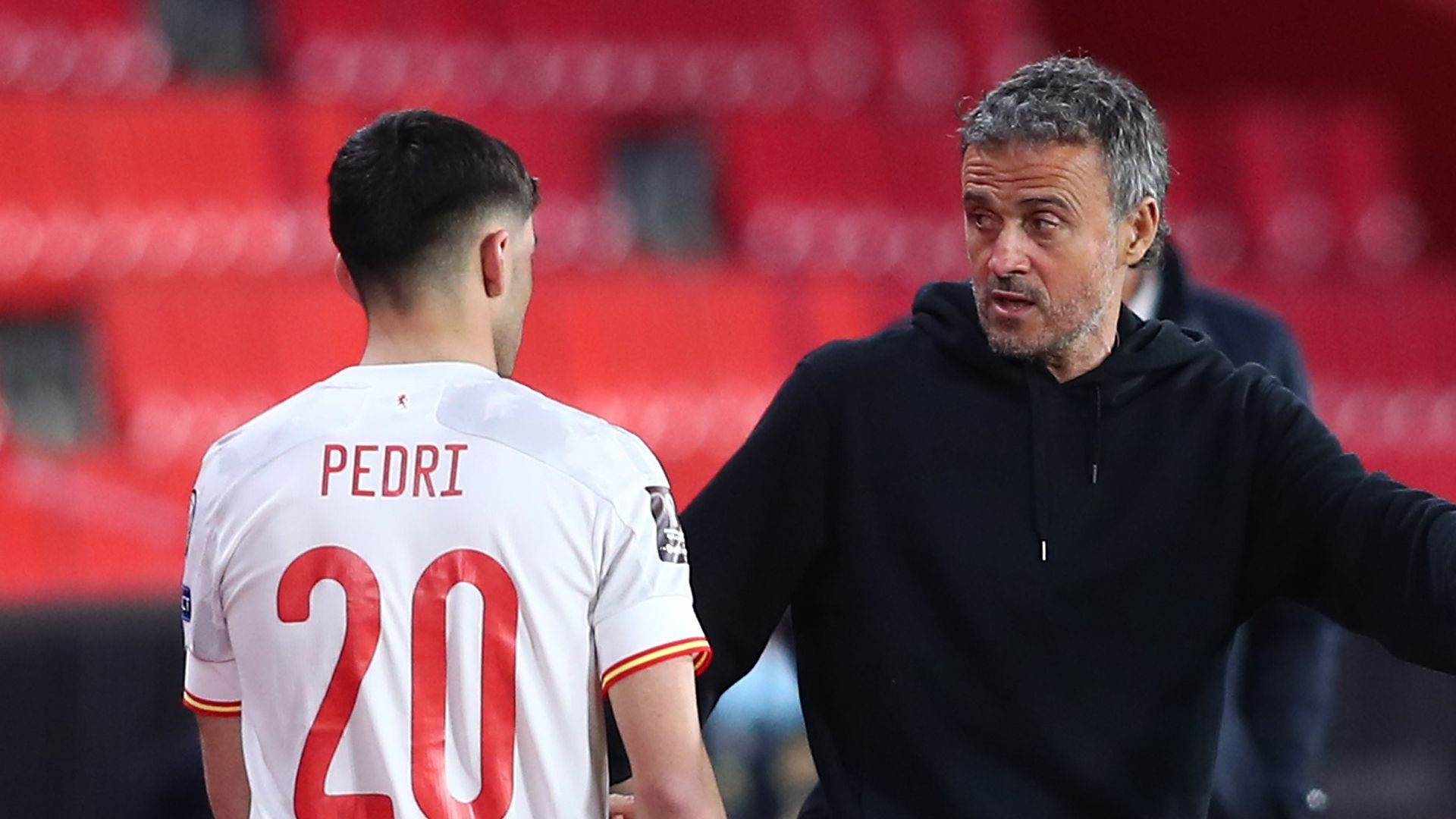 Pedri y Luis Enrique, España