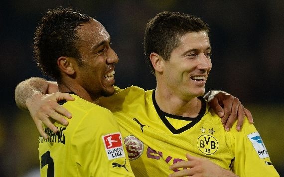 AUBAMEYANG LEWANDOWSKI BORUSSIA DORTMUND HAMBURGER SV BUNDESLIGA