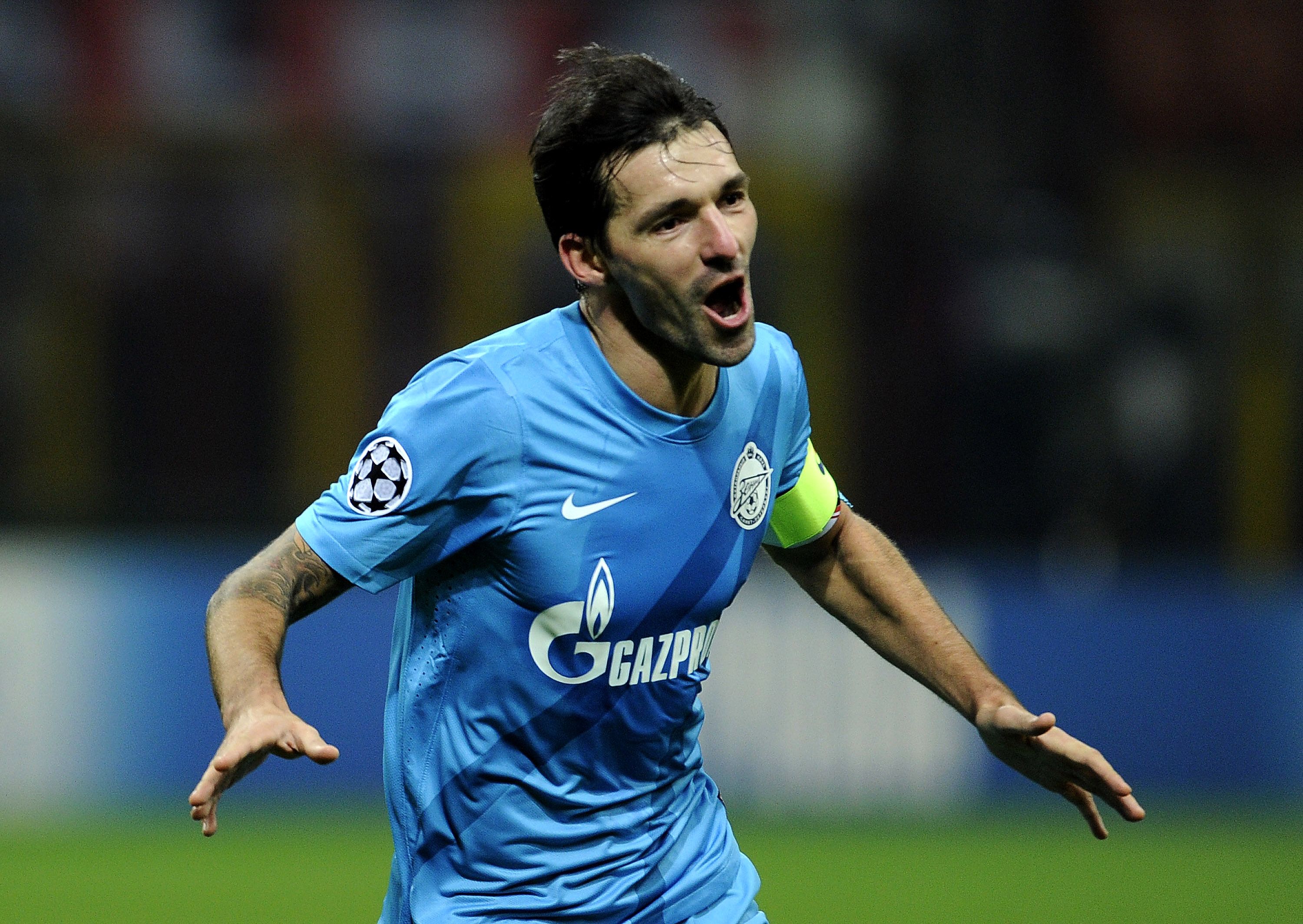Zenit striker Danny celebrates