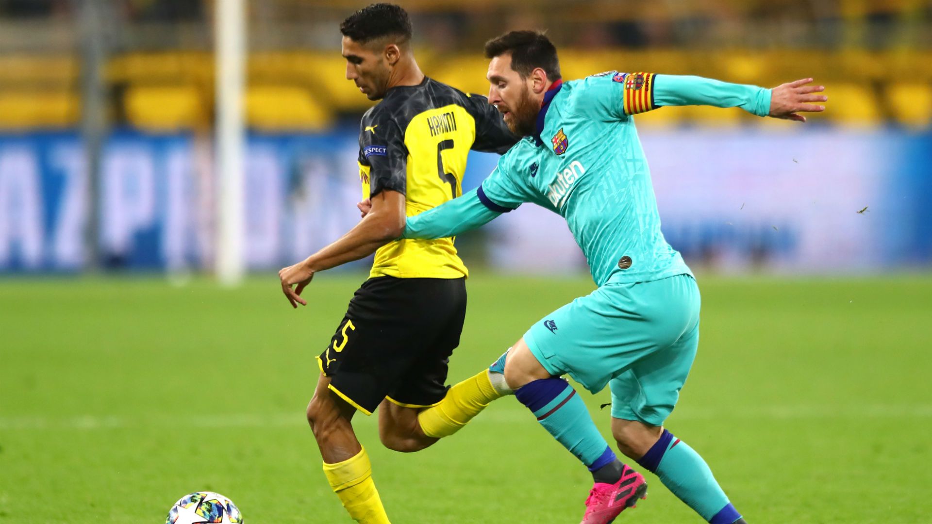 Achraf Hakimi BVB Borussia Dortmund FC Barcelona Lionel Messi 2019