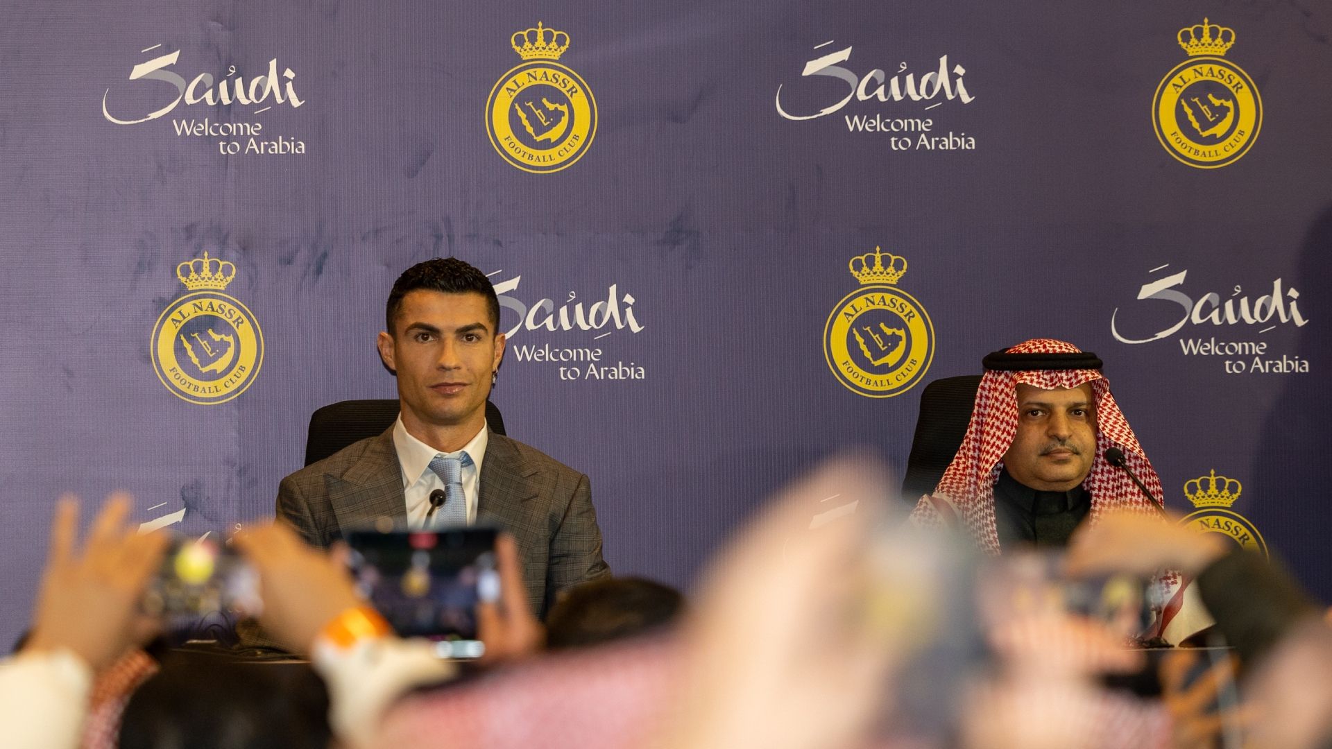 Cristiano Ronaldo unveiling press conference Al Nassr