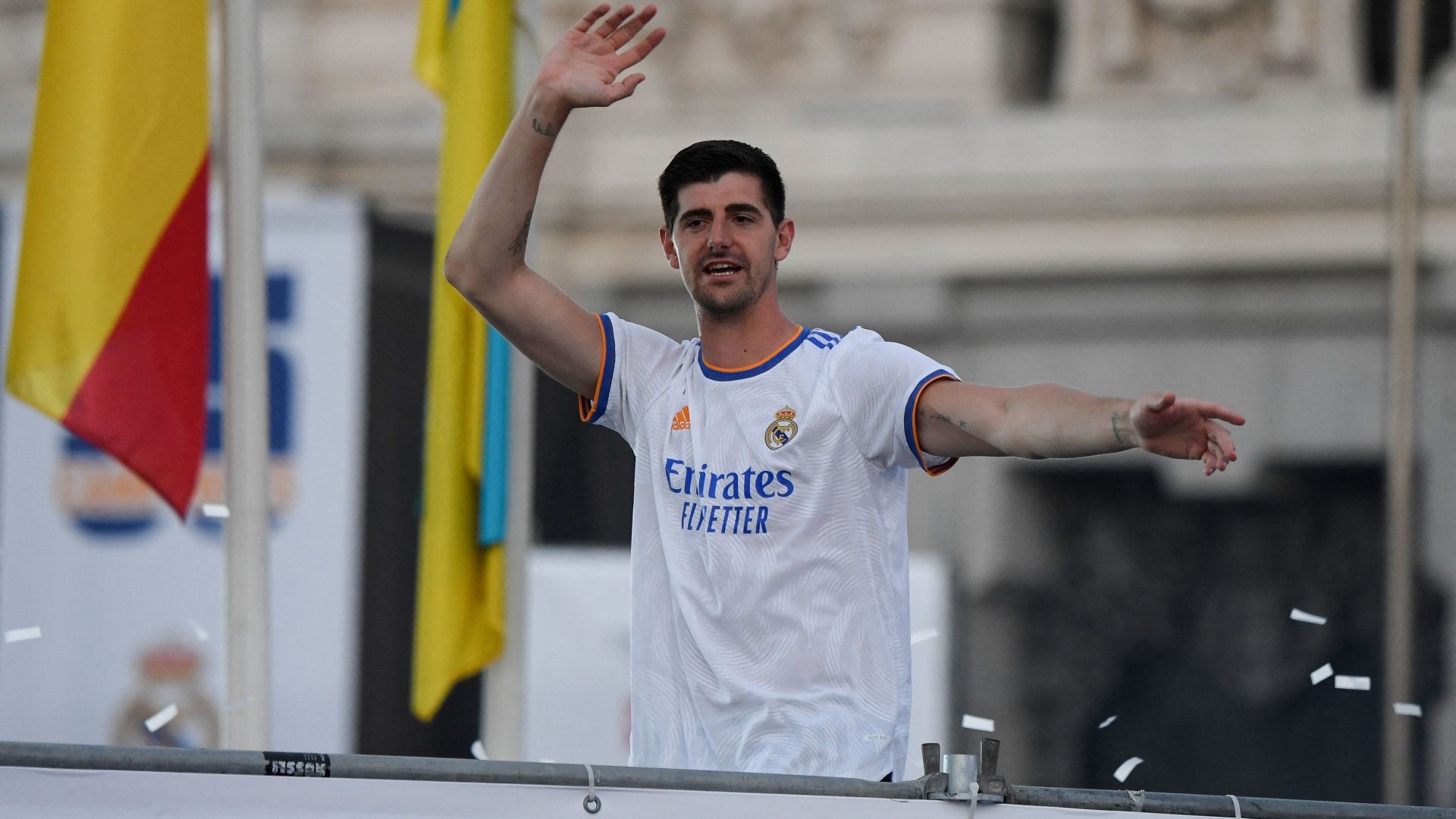 Thibaut Courtois Real Madrid title celebration 2021-22
