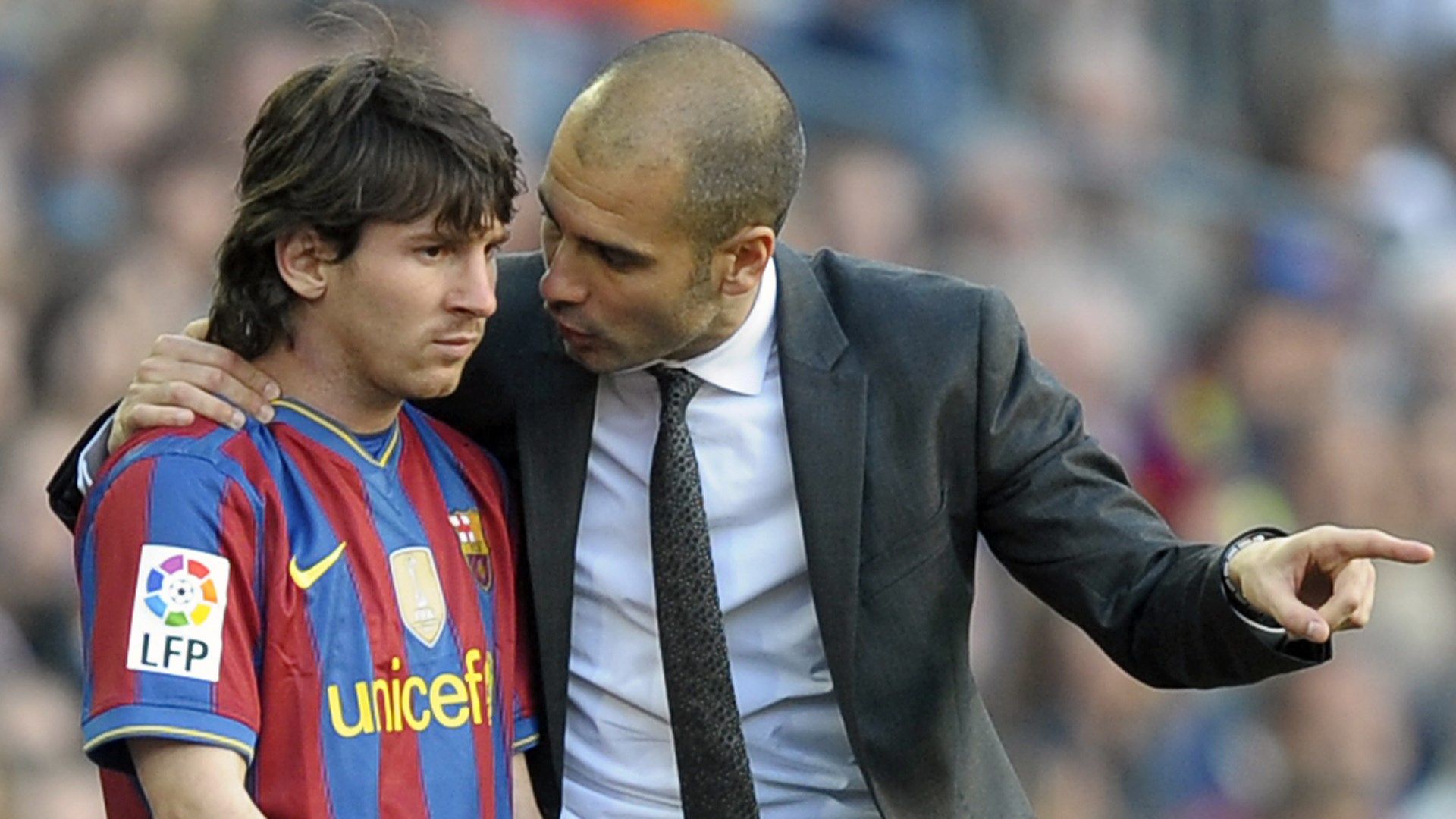 Lionel Messi Pep Guardiola Barcelona 2010