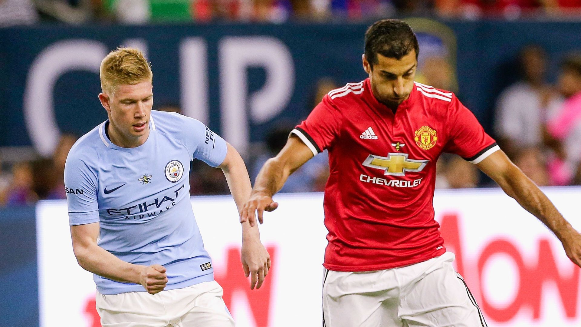 Kevin De Bruyne Manchester City Henrikh Mkhitaryan Manchester United ICC 2017