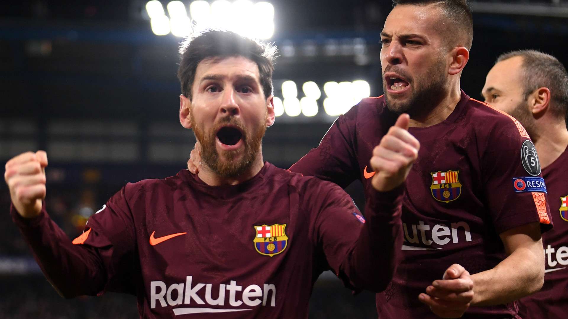 Messi Jordi Alba CHelsea Barcelona Champions League