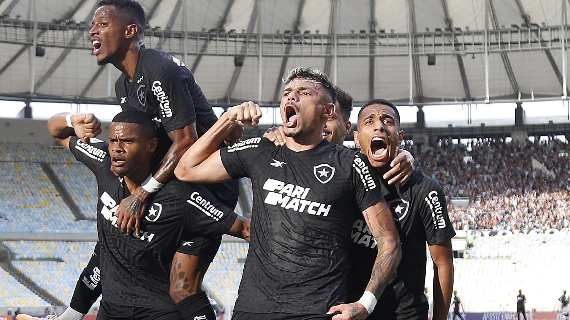 Tiquinho Soares e jogadores do Botafogo, 2023
