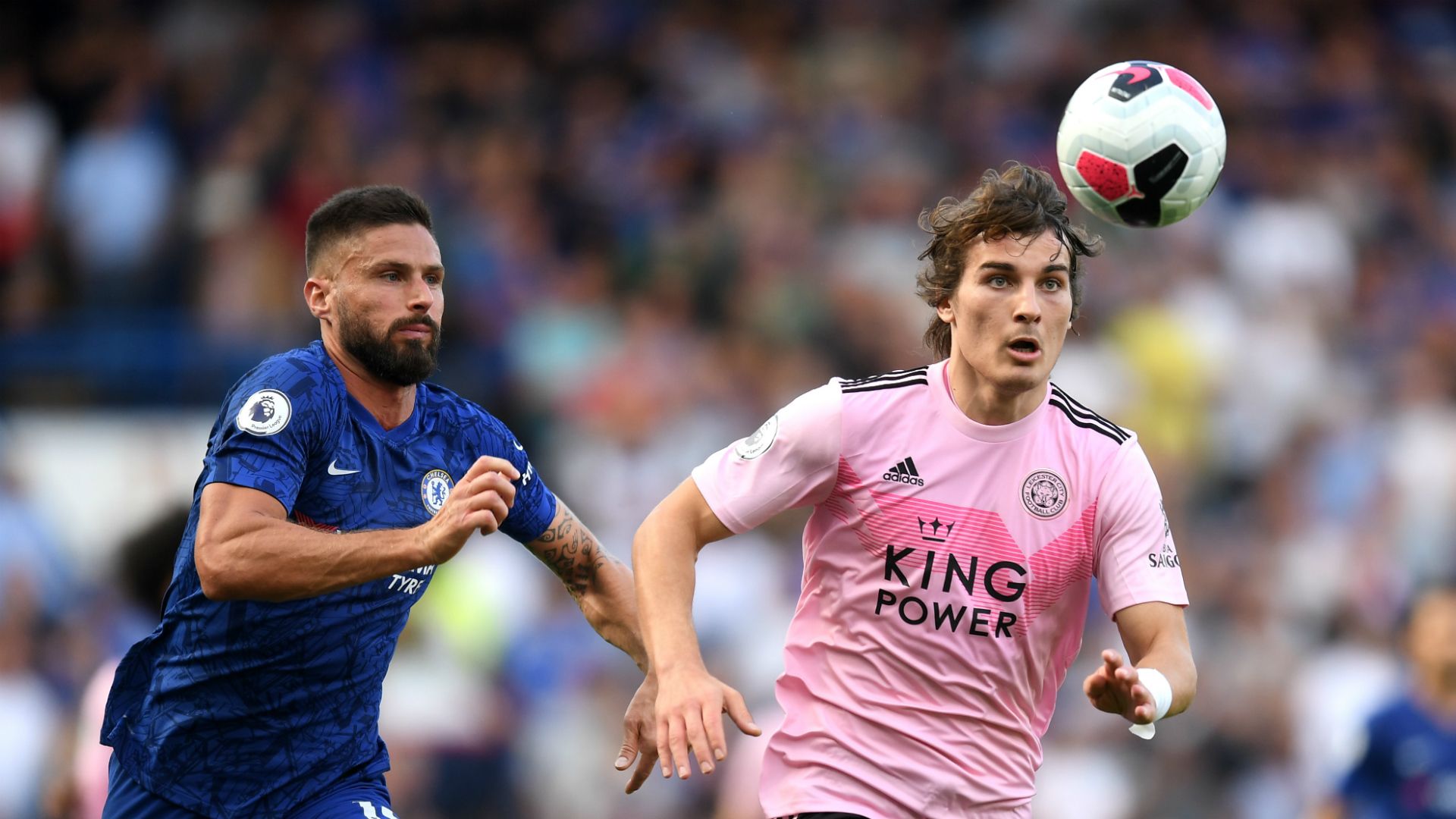 Olivier Giroud Caglar Soyuncu Chelsea Leicester City