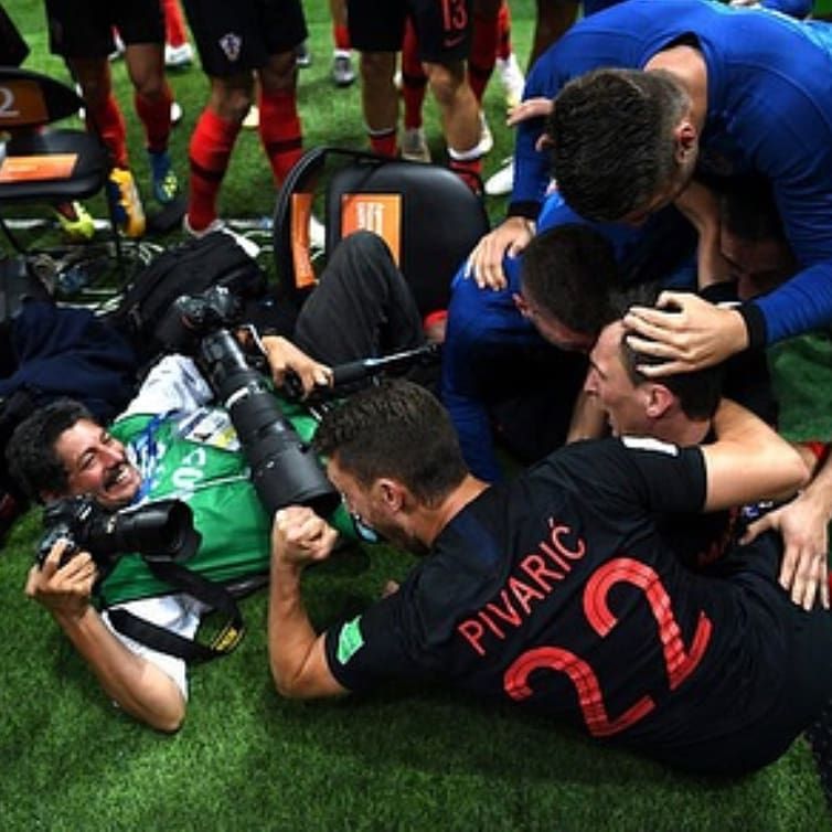 Croatia players celebrating vs England World Cup