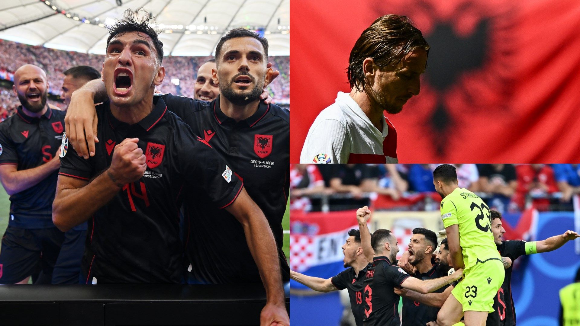 Albania celebrating Euro 2024 Croatia Luka Modric
