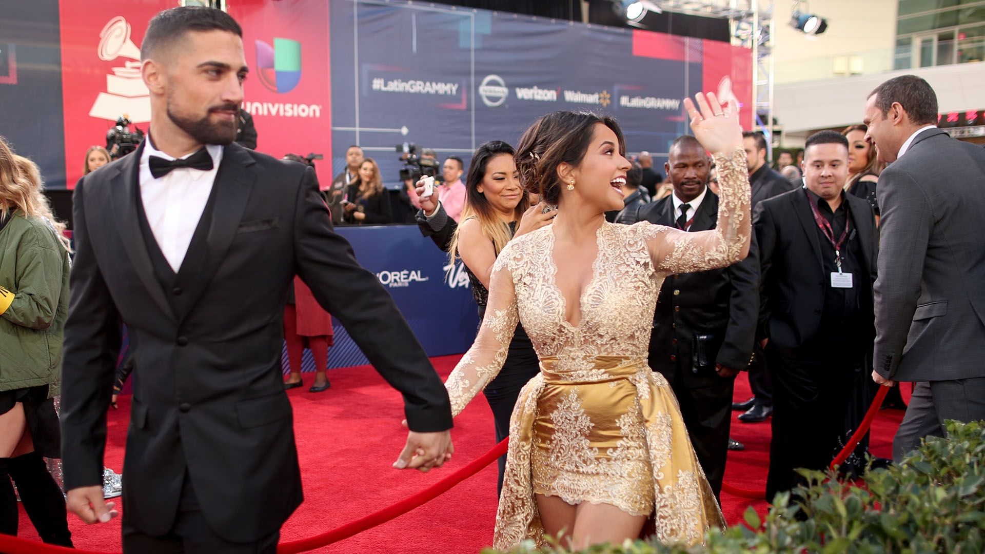 Sebastian Lletget red carpet Becky G