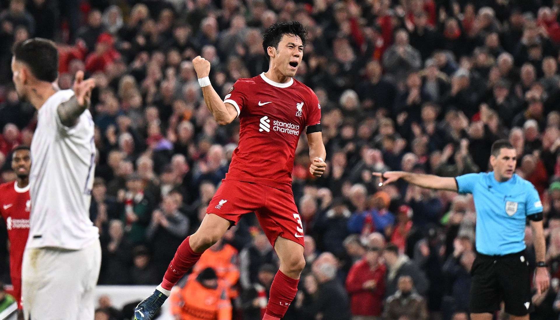 wataru endo goal liverpool