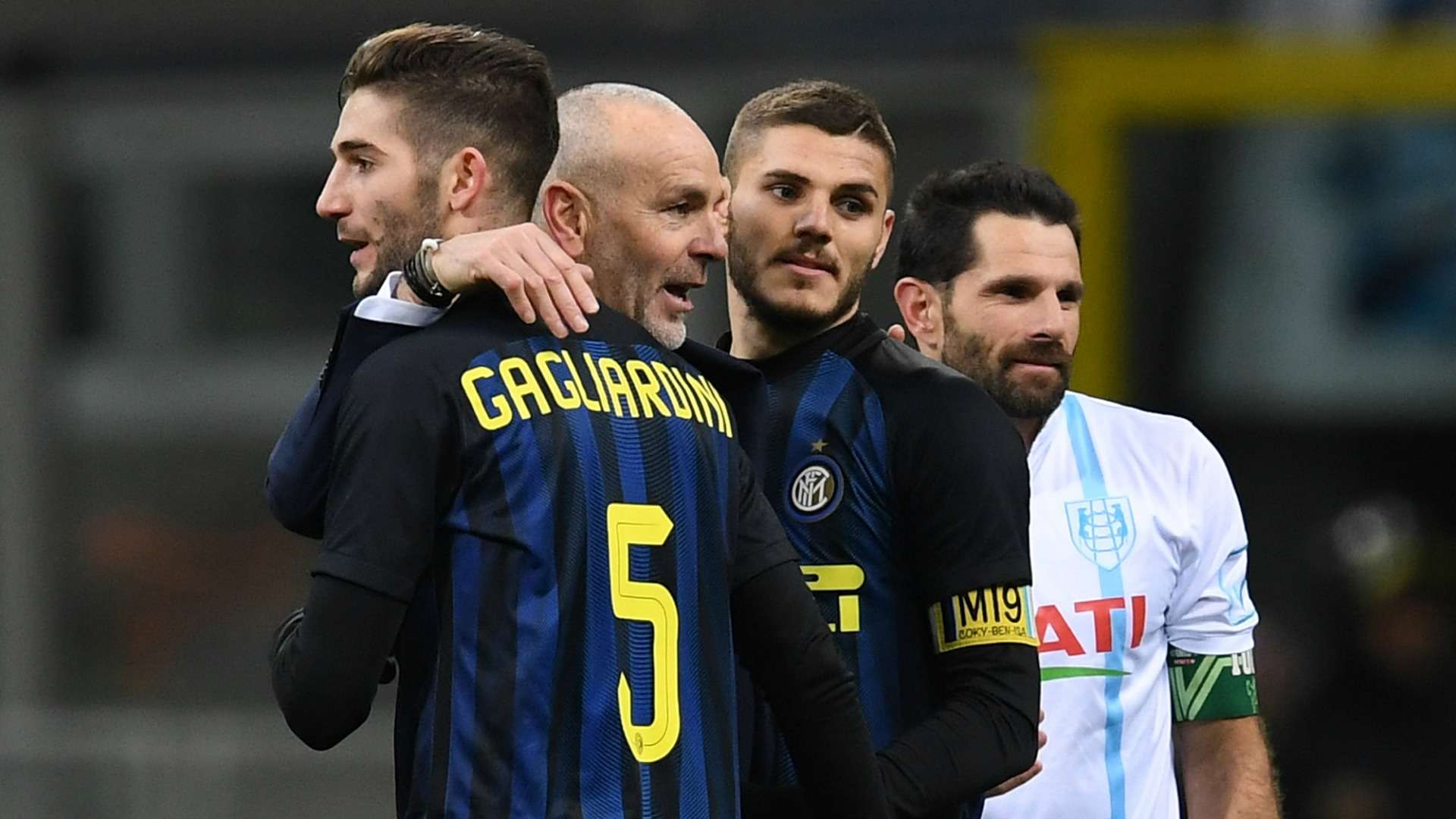 Roberto Gagliardini Stefano Pioli Mauro Icardi Inter Chievo Serie A