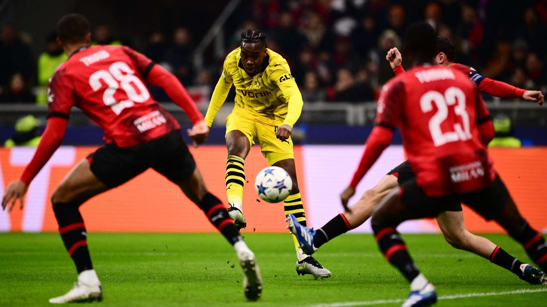 Jamie Gittens Dortmund AC Milan Champions League 2023-24