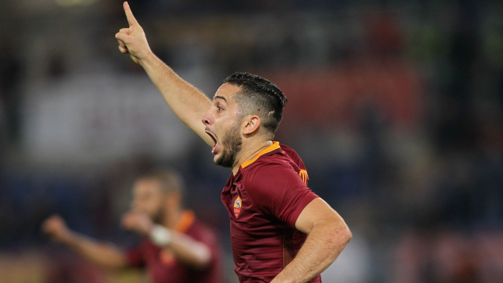 Kostas Manolas celebrates his scoring Roma Inter Serie A 02102016