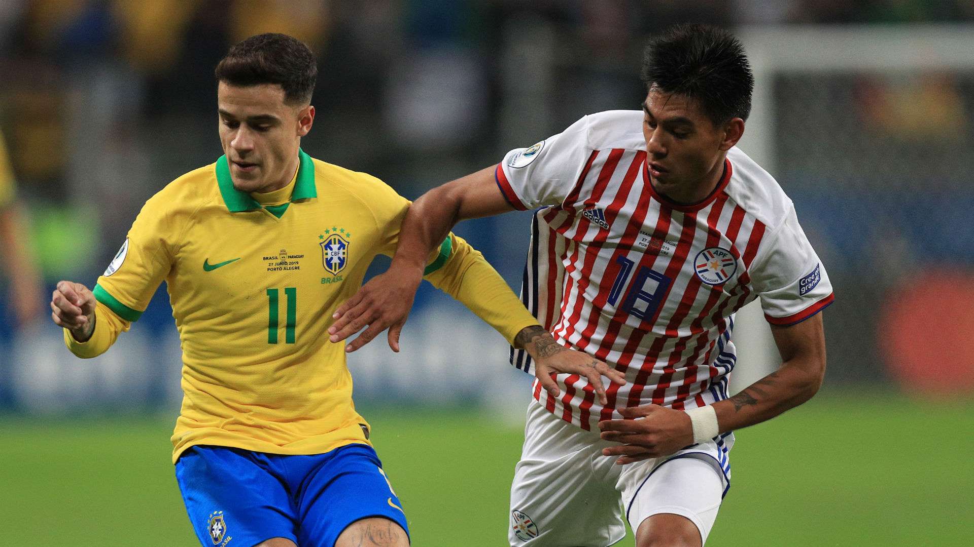 Philippe Coutinho Santiago Arzamendia Brazil Paraguay Copa America 2019