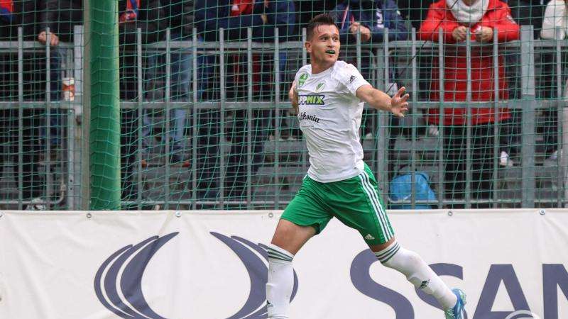 A győri Daniel Stefulj gólöröme a labdarúgó OTP Bank Liga 9. fordulójában játszott ETO FC Győr - Fehérvár FC mérkőzésen