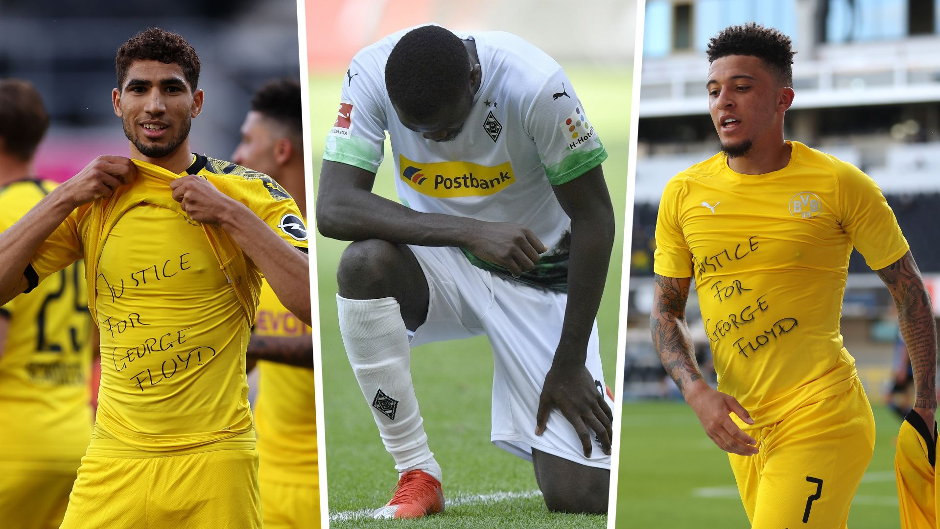 achraf hakimi marcus thuram jadon sancho bundesliga protests