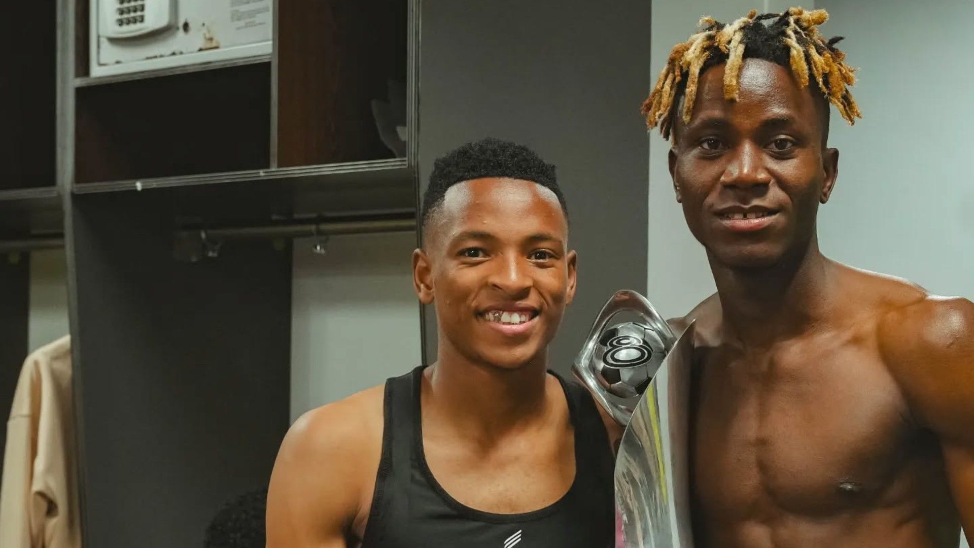 Relebohile Mofokeng & Karim Kimvuidi, August 2024, Orlando Pirates