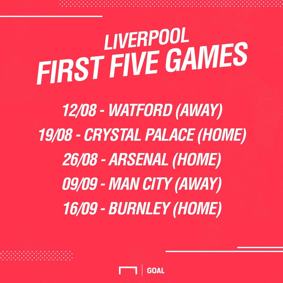 Liverpool first five fixtures