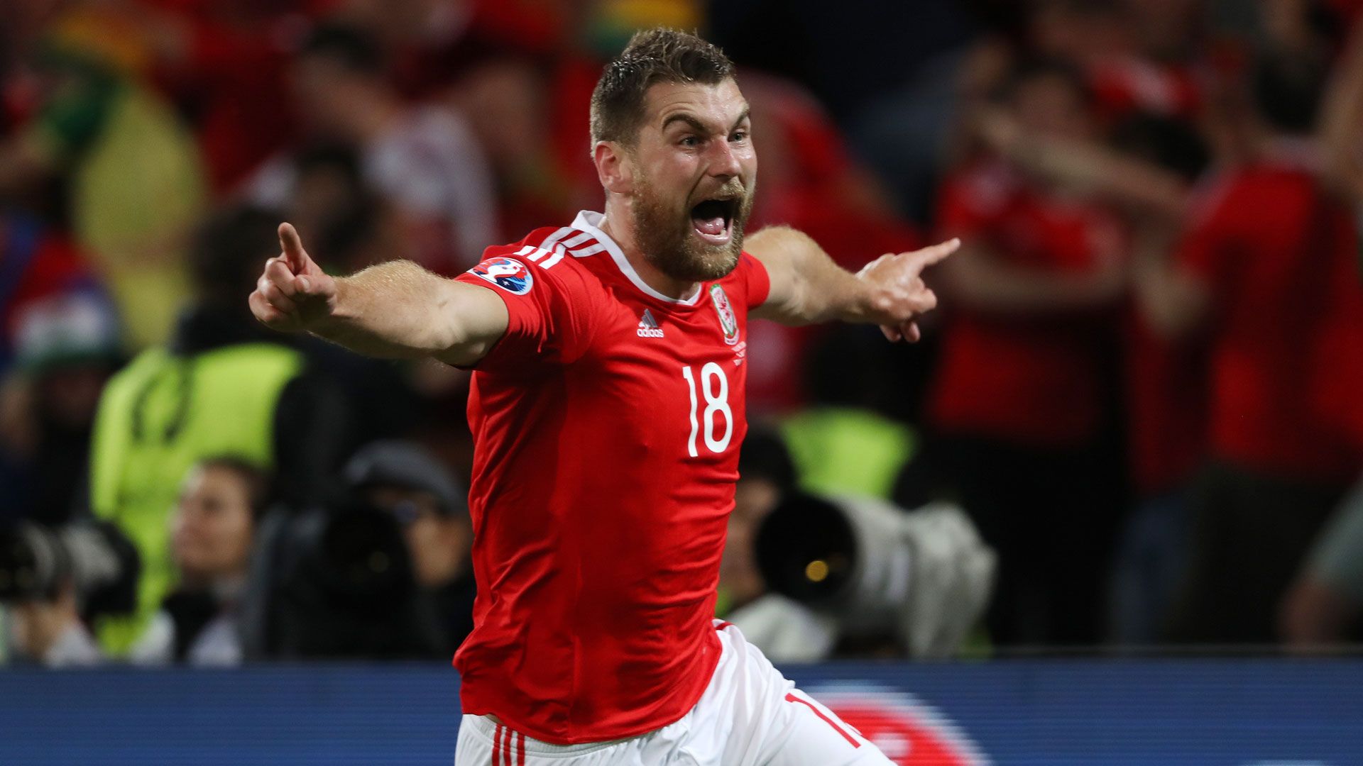 Sam Vokes Wales Belgien 01072016