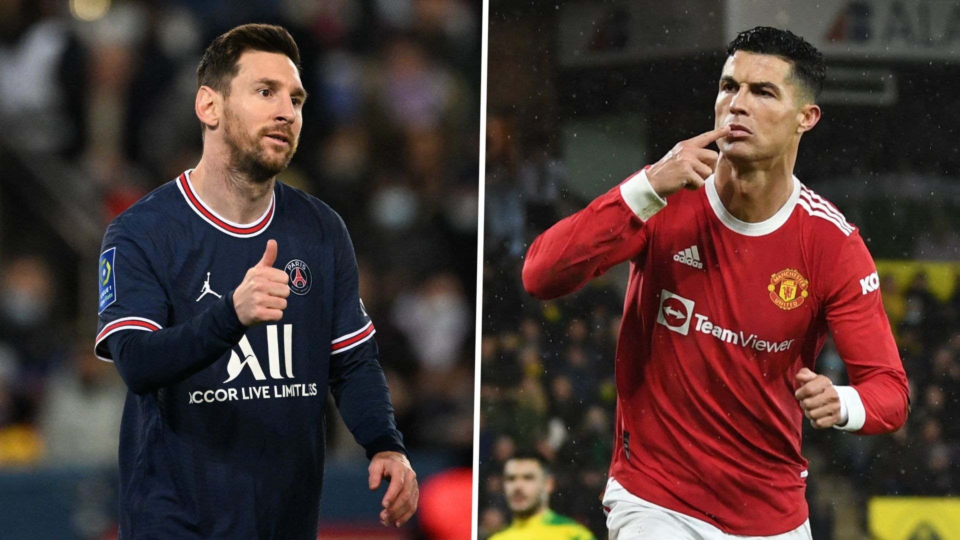 Leo Messi Cristiano Ronaldo PSG Manchester United