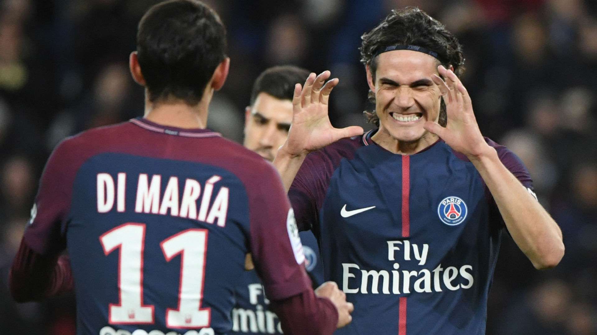 Edinson Cavani Angel Di Maria PSG Dijon Ligue 1 17012018